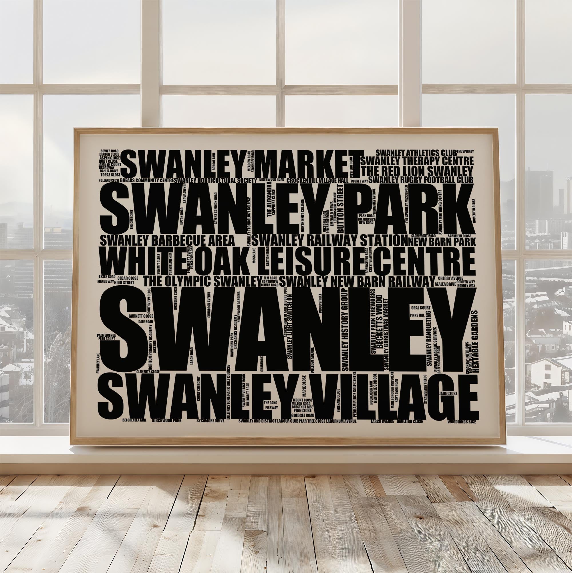 Swanley - Premium Typographic Word Cloud Prints, Posters & Gifts