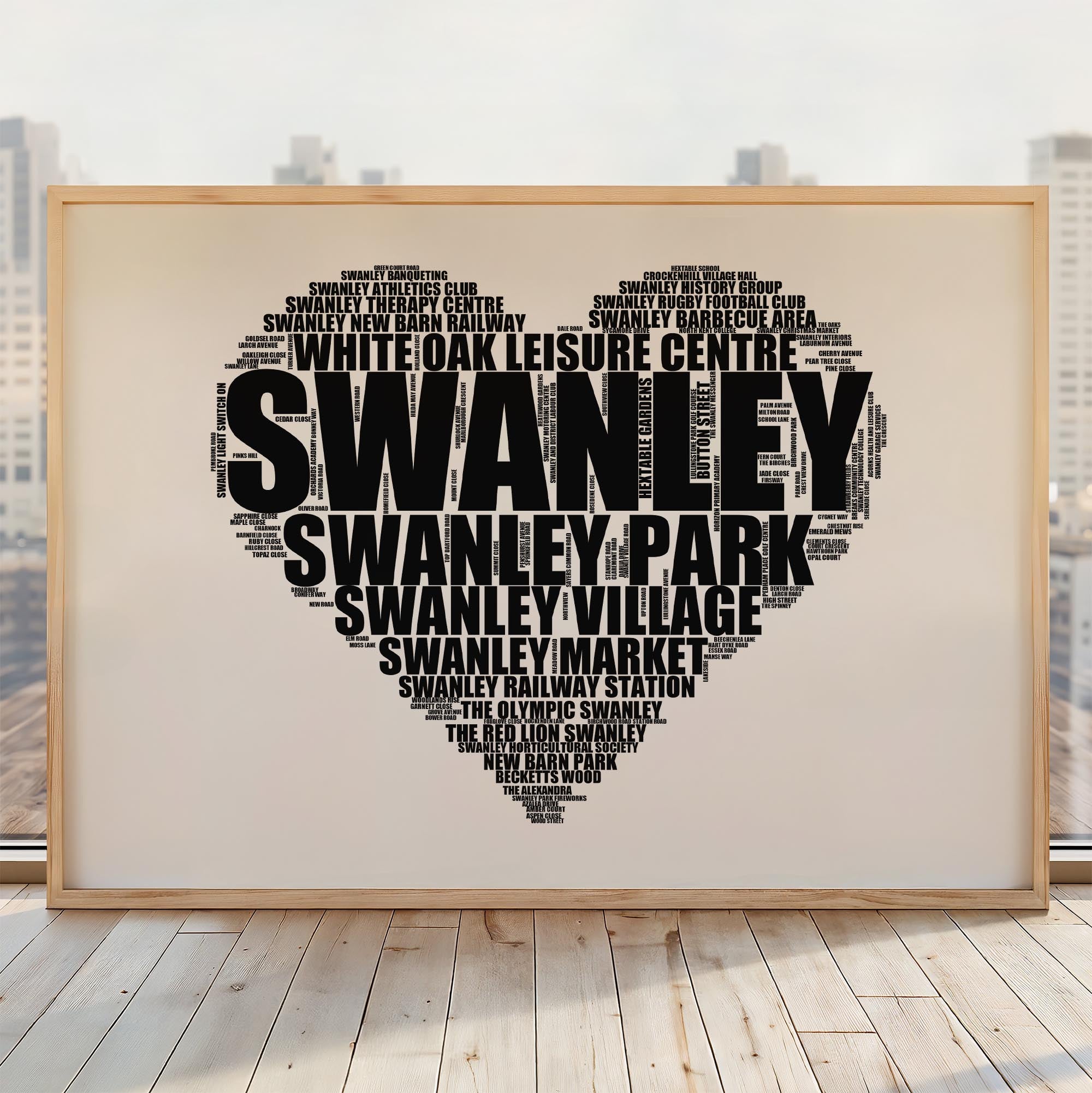 Swanley - Premium Typographic Word Cloud Prints, Posters & Gifts