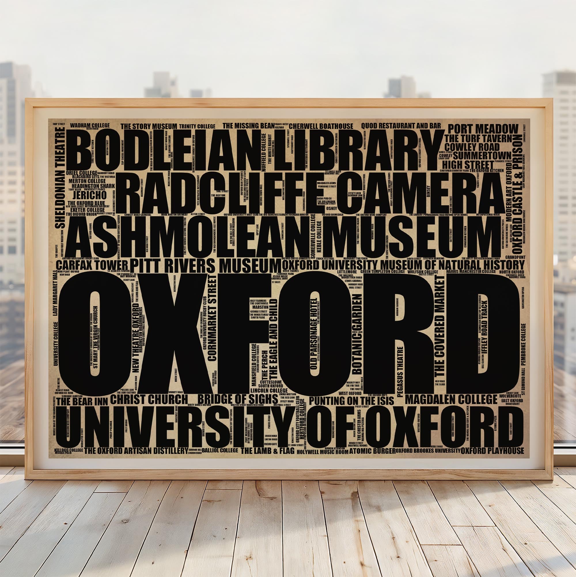 Oxford - Premium Typographic Word Cloud Prints, Posters & Gifts