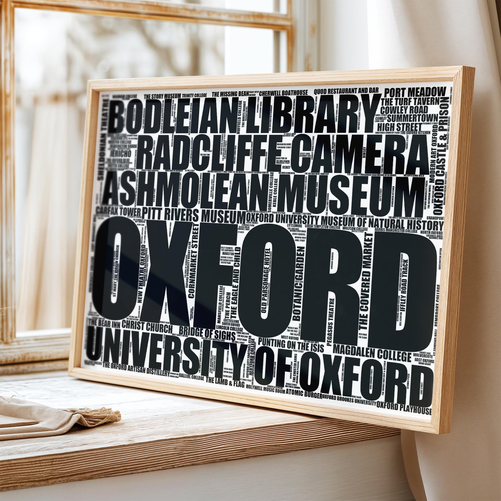 Oxford - Premium Typographic Word Cloud Prints, Posters & Gifts