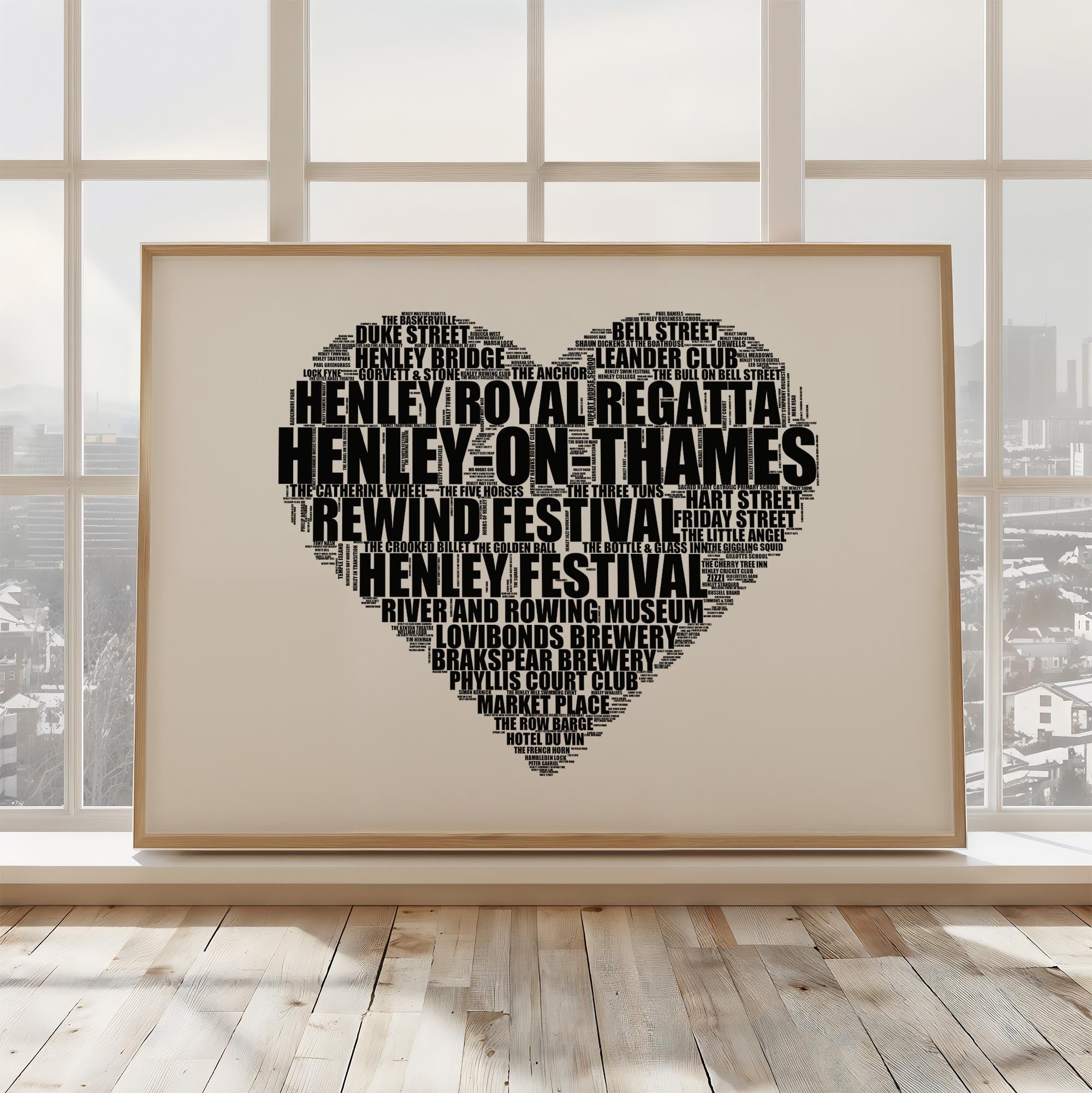 Henley-on-Thames - Premium Typographic Word Cloud Prints, Posters & Gifts