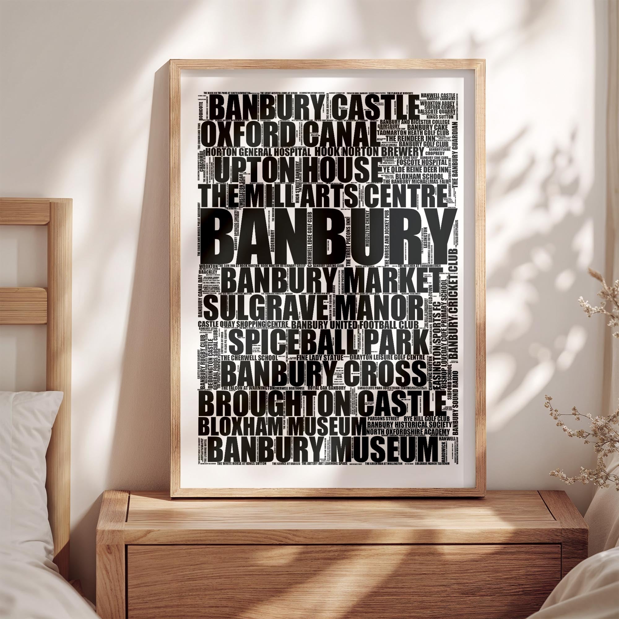 Banbury - Premium Typographic Word Cloud Prints, Posters & Gifts