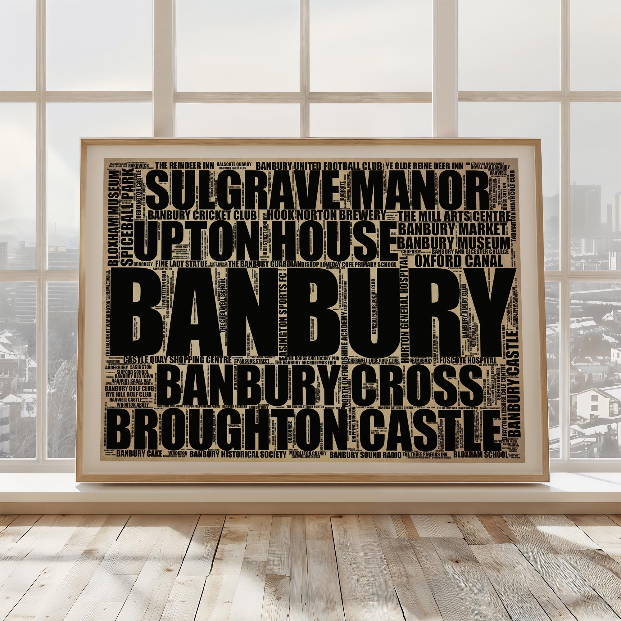 Banbury - Premium Typographic Word Cloud Prints, Posters & Gifts