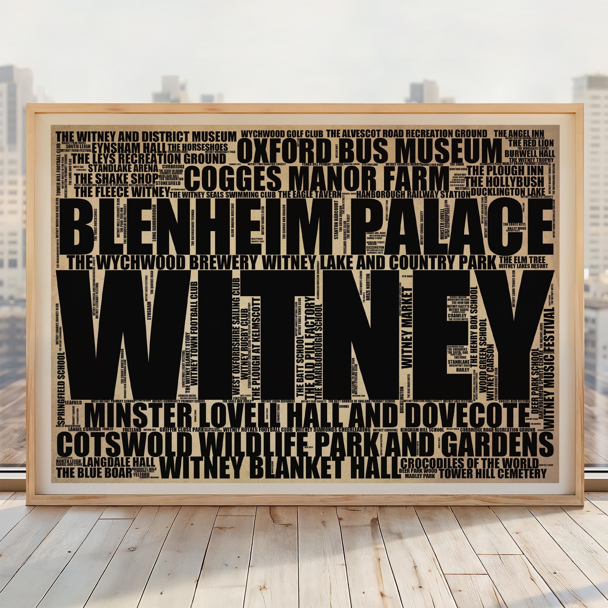 Witney - Premium Typographic Word Cloud Prints, Posters & Gifts