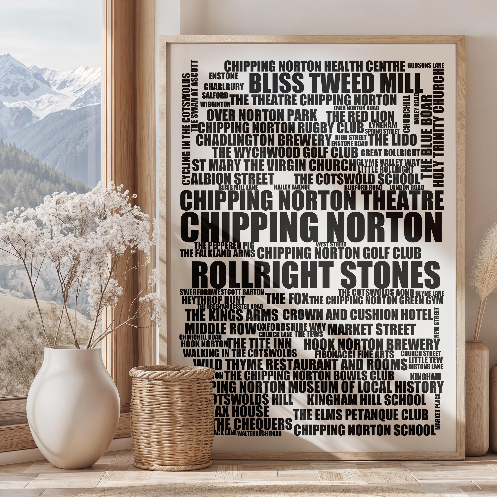 Chipping Norton - Premium Typographic Word Cloud Prints, Posters & Gifts