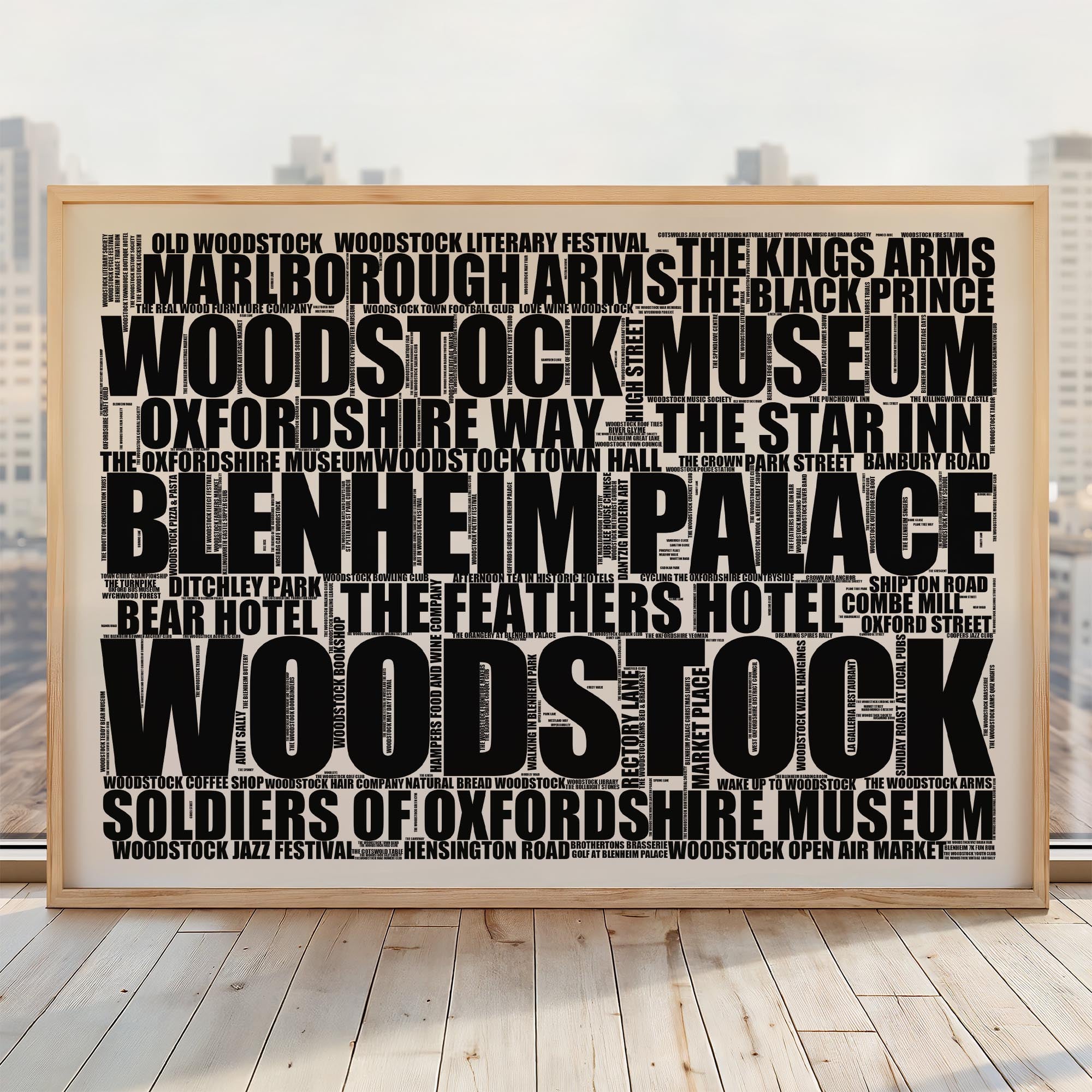 Woodstock - Premium Typographic Word Cloud Prints, Posters & Gifts