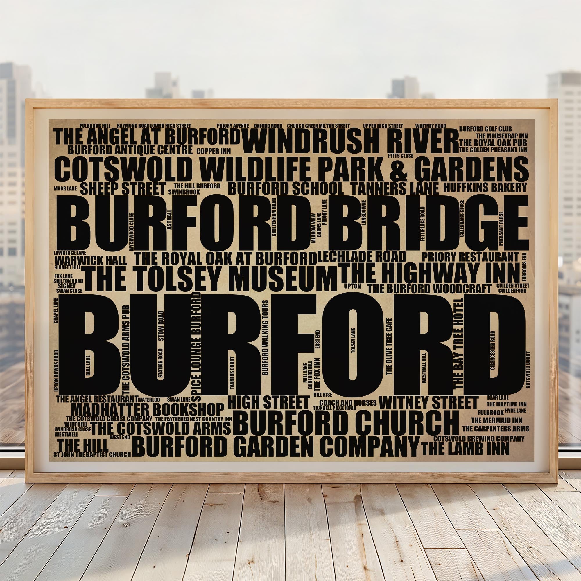 Burford - Premium Typographic Word Cloud Prints, Posters & Gifts