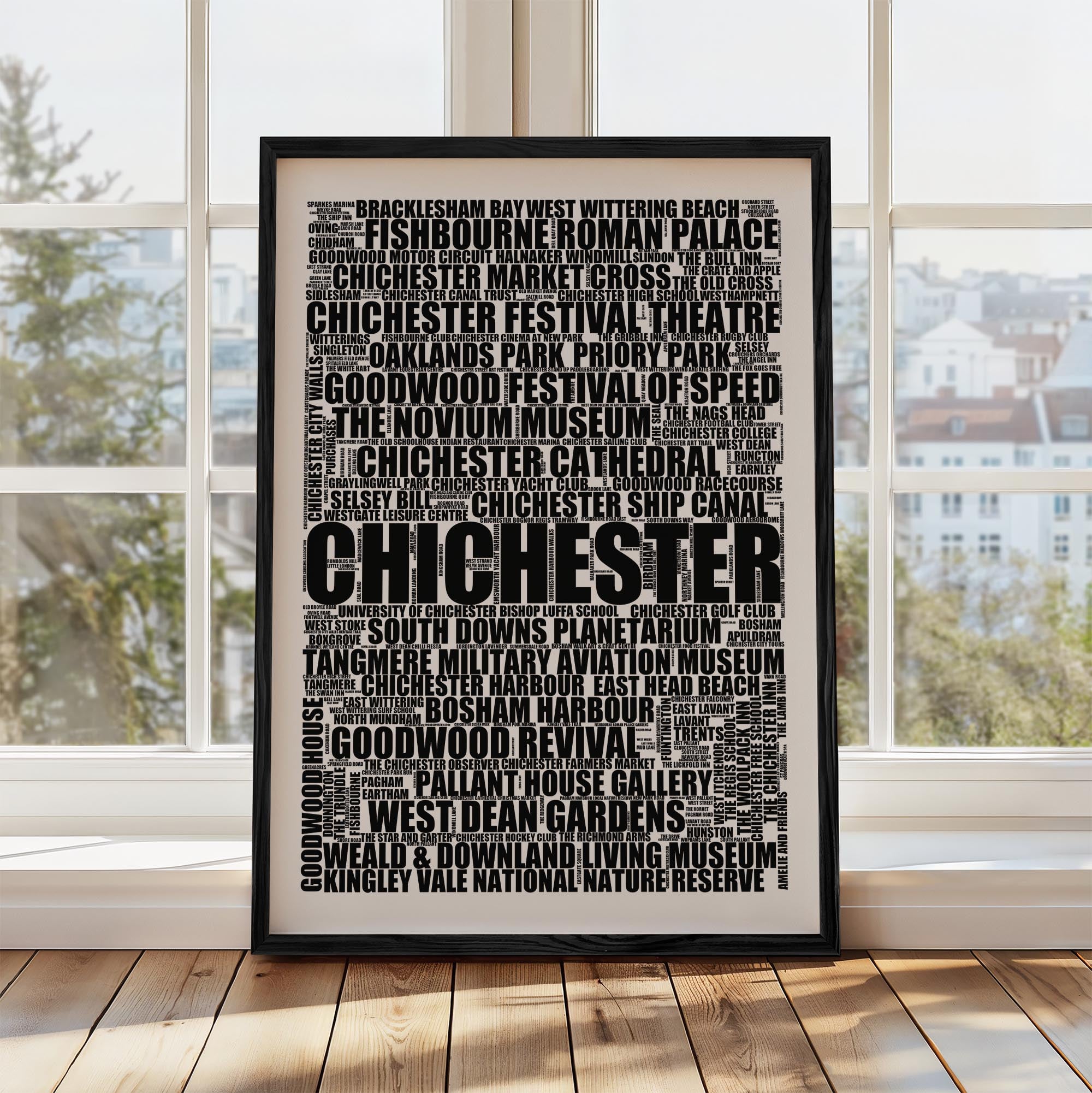 Chichester - Premium Typographic Word Cloud Prints, Posters & Gifts