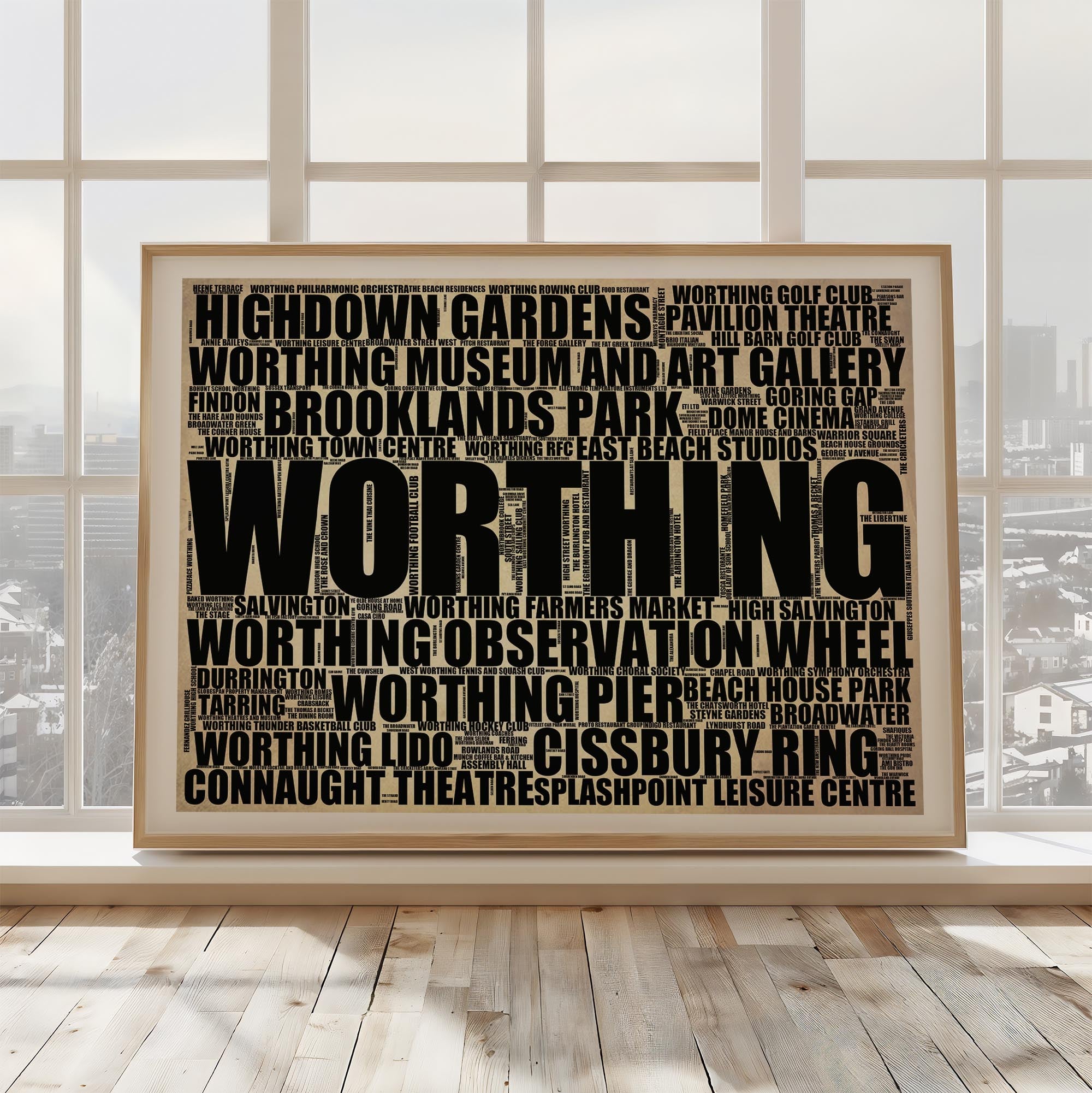 Worthing - Premium Typographic Word Cloud Prints, Posters & Gifts