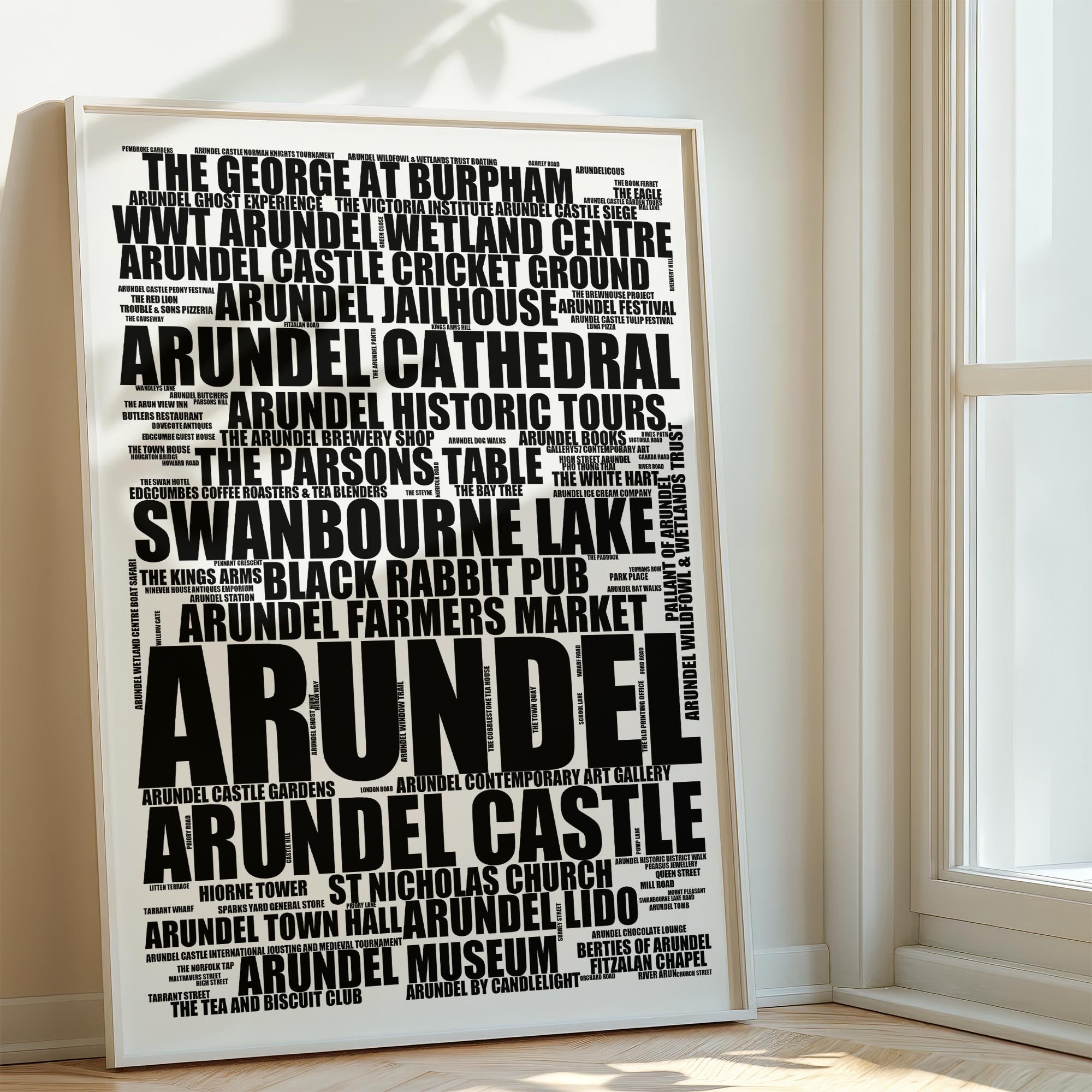 Arundel - Premium Typographic Word Cloud Prints, Posters & Gifts