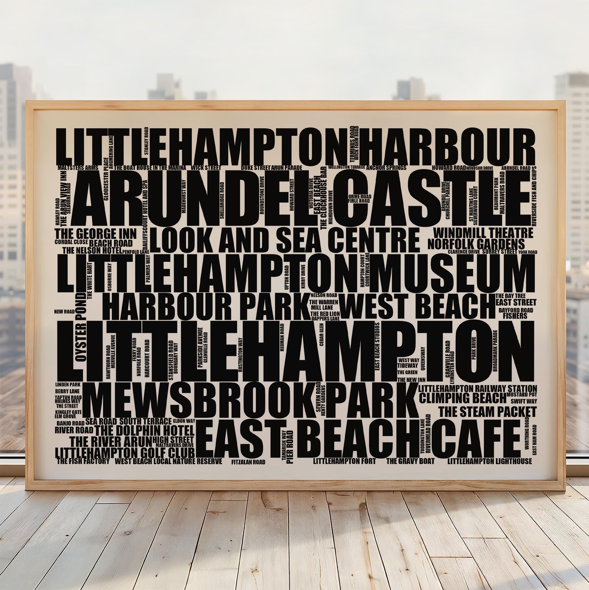 Littlehampton - Premium Typographic Word Cloud Prints, Posters & Gifts