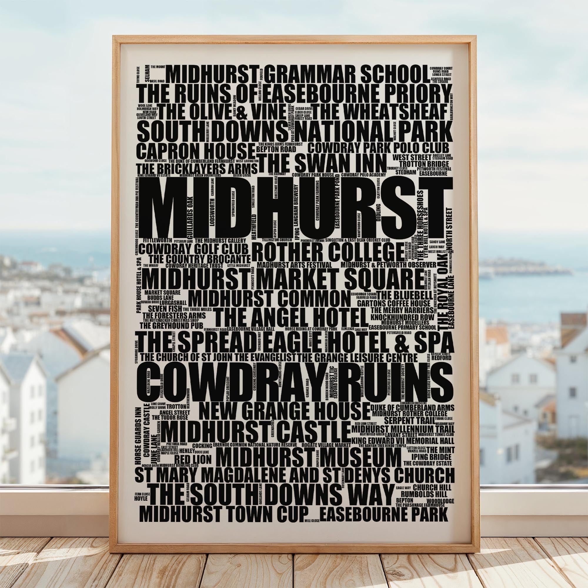 Midhurst - Premium Typographic Word Cloud Prints, Posters & Gifts