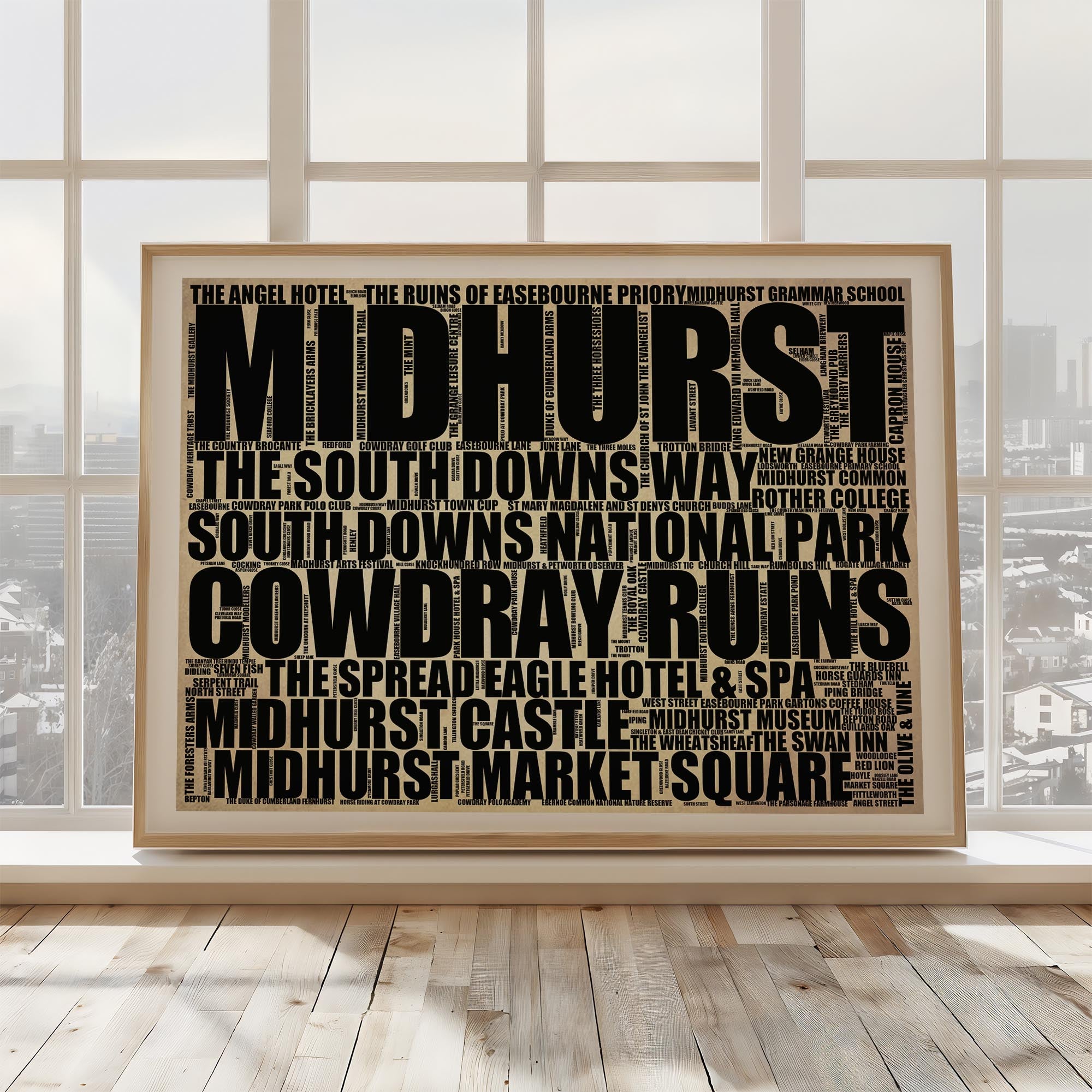 Midhurst - Premium Typographic Word Cloud Prints, Posters & Gifts