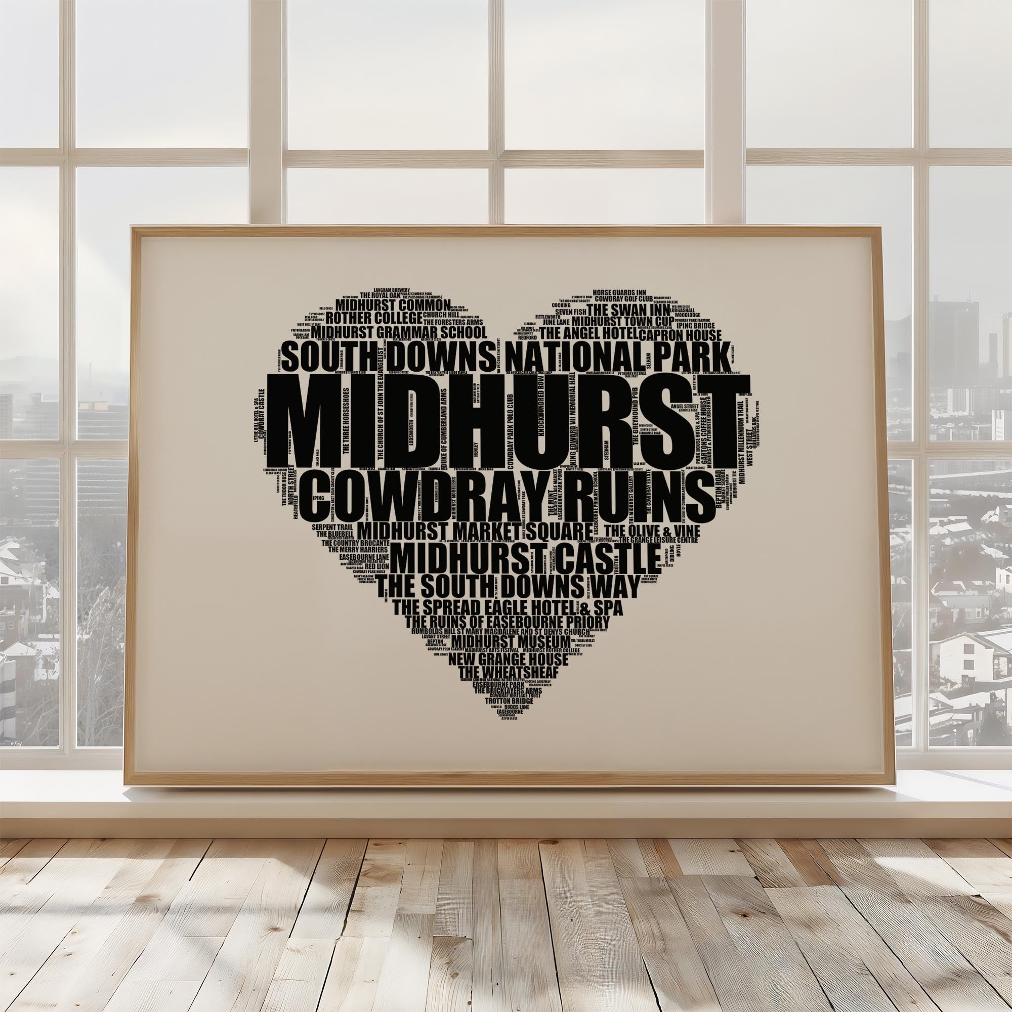 Midhurst - Premium Typographic Word Cloud Prints, Posters & Gifts