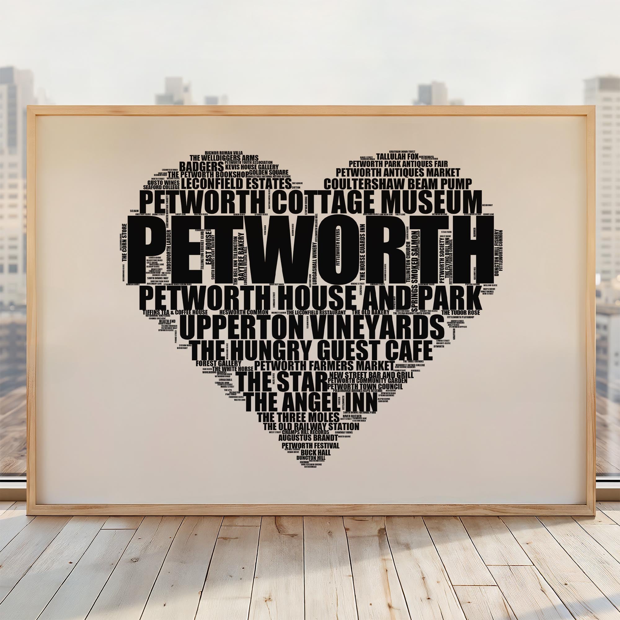 Petworth - Premium Typographic Word Cloud Prints, Posters & Gifts