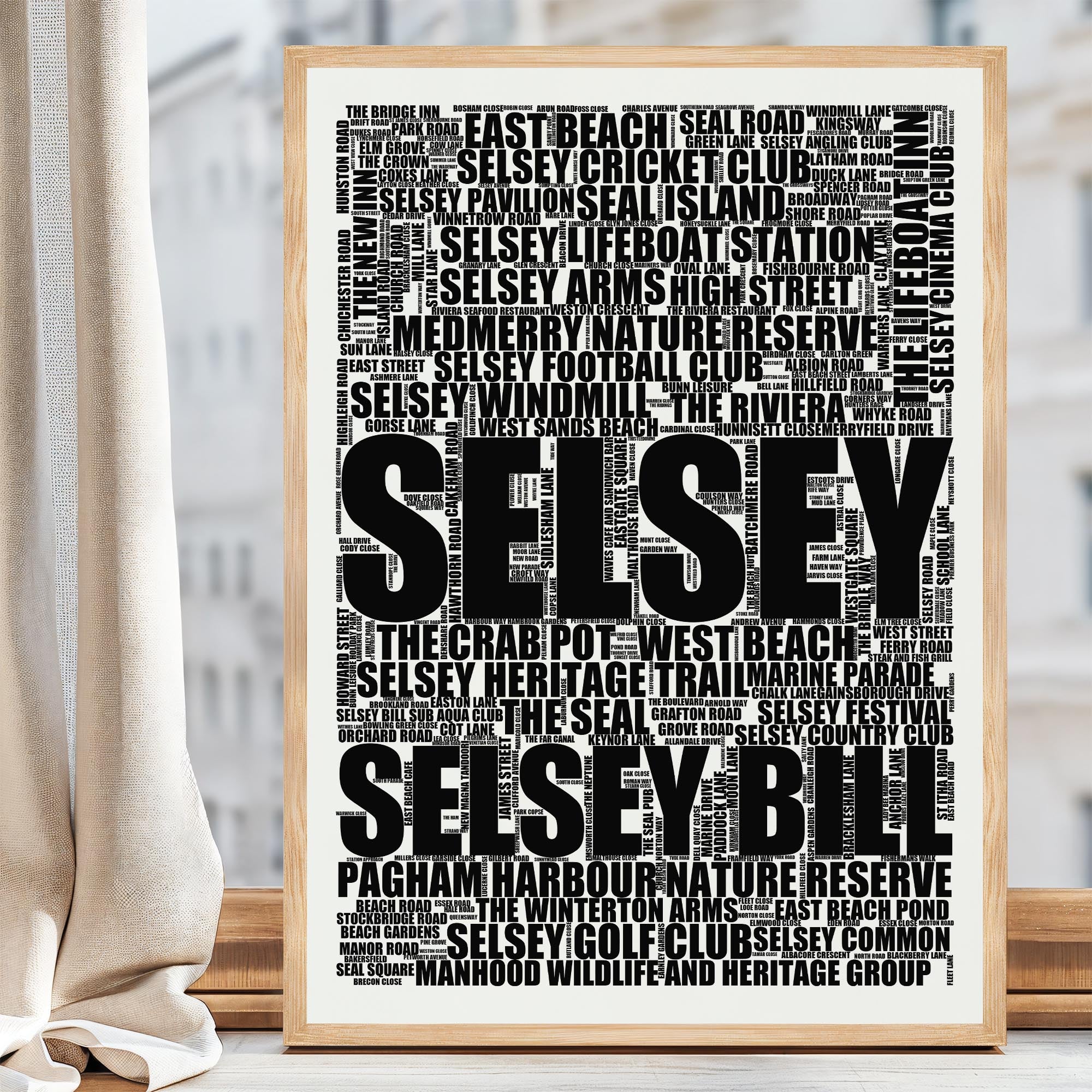 Selsey - Premium Typographic Word Cloud Prints, Posters & Gifts