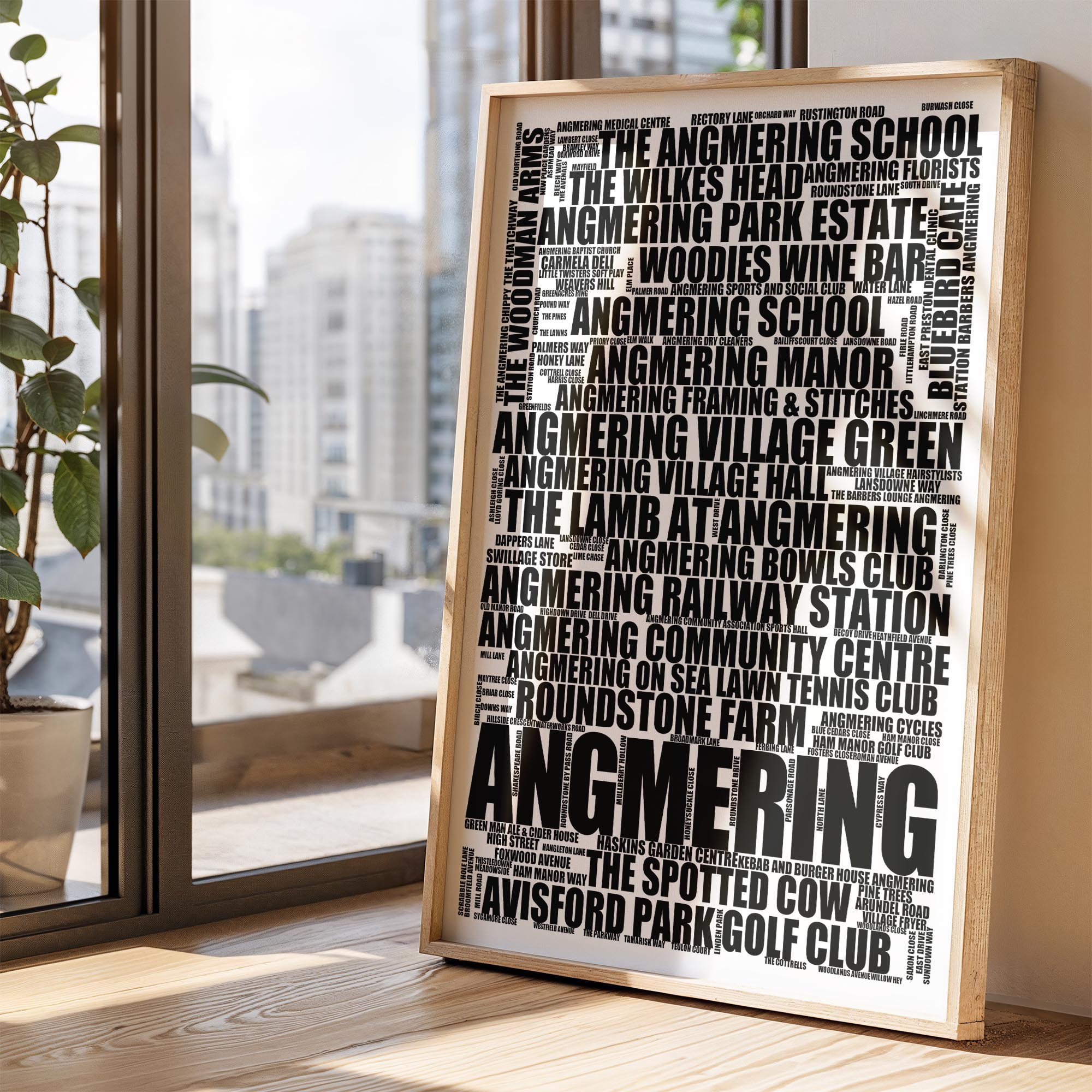 Angmering - Premium Typographic Word Cloud Prints, Posters & Gifts