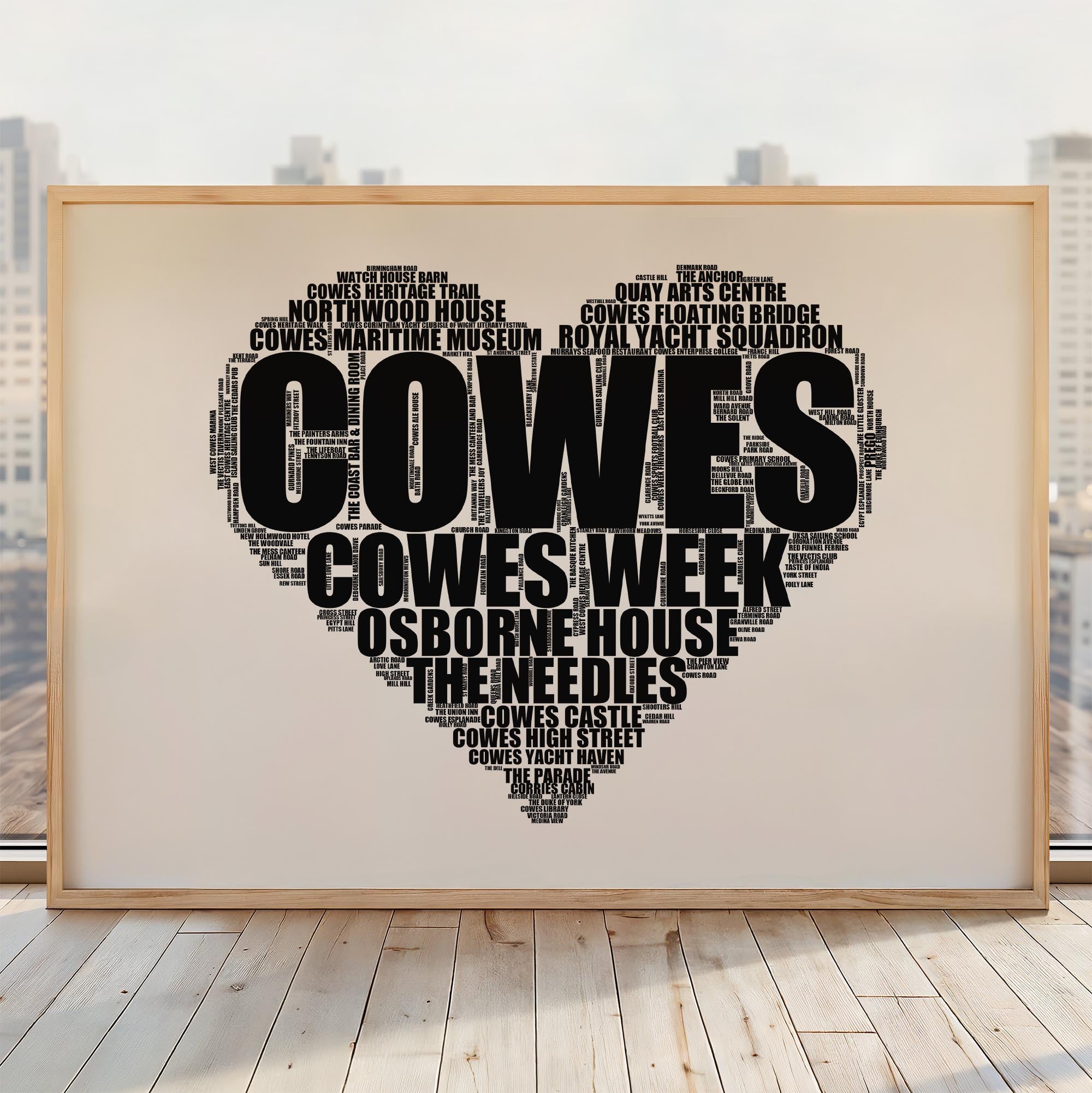 Cowes - Premium Typographic Word Cloud Prints, Posters & Gifts