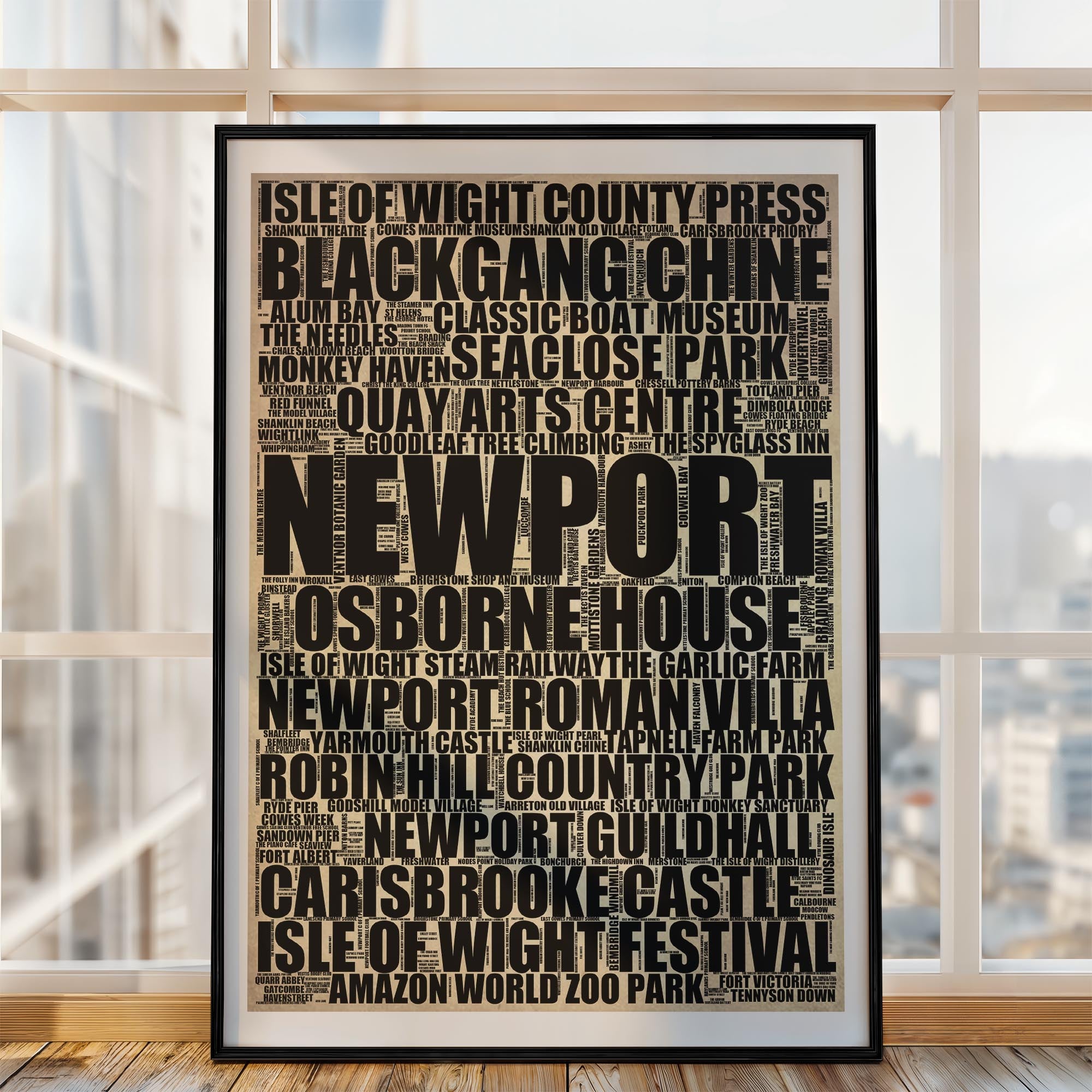 Newport - Premium Typographic Word Cloud Prints, Posters & Gifts