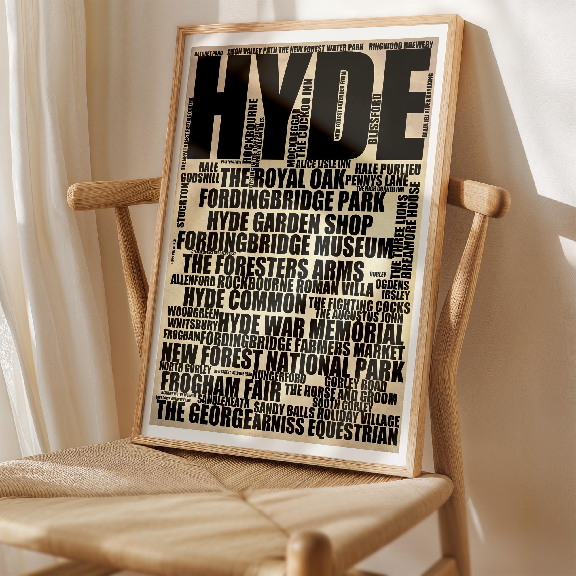 Hyde - Premium Typographic Word Cloud Prints, Posters & Gifts