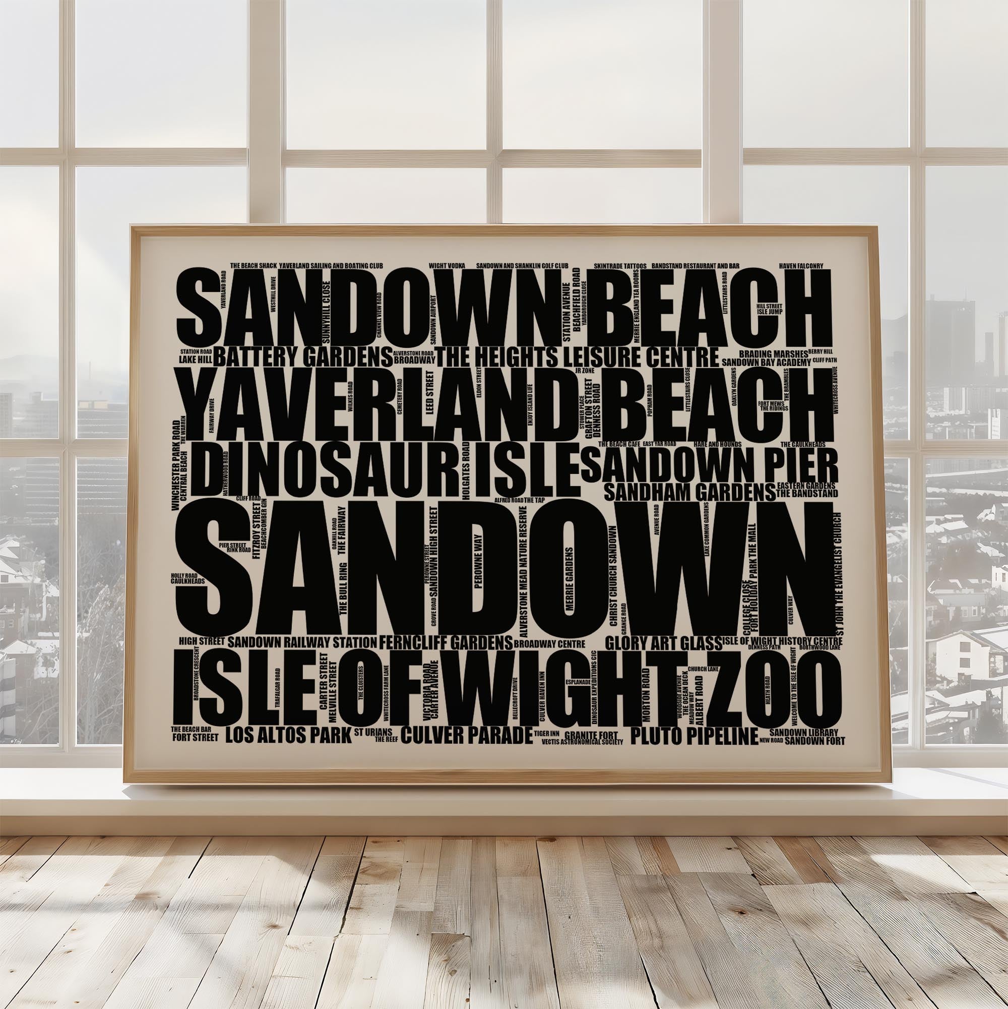 Sandown - Premium Typographic Word Cloud Prints, Posters & Gifts