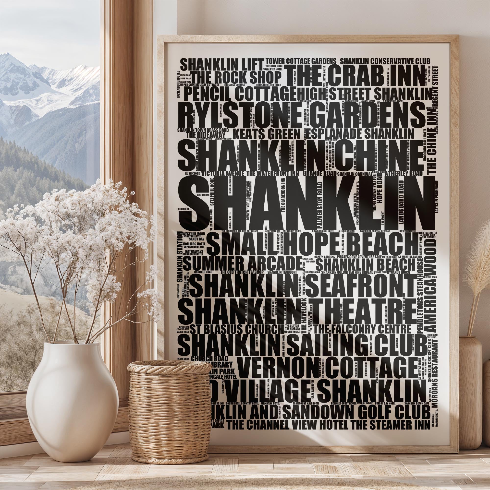 Shanklin - Premium Typographic Word Cloud Prints, Posters & Gifts