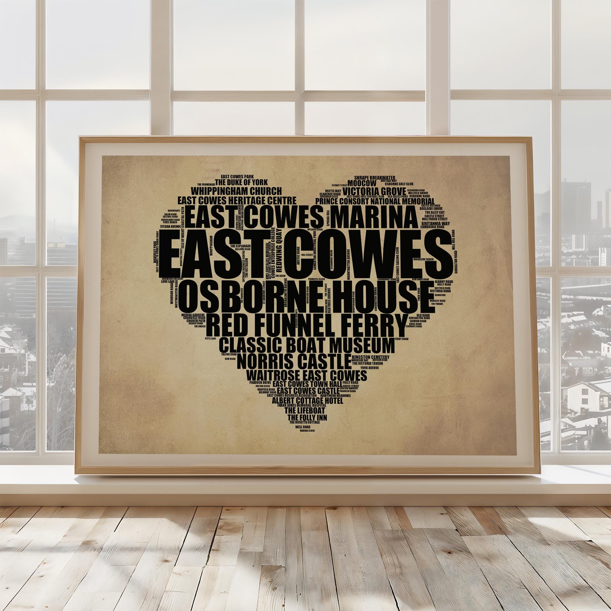 East Cowes - Premium Typographic Word Cloud Prints, Posters & Gifts
