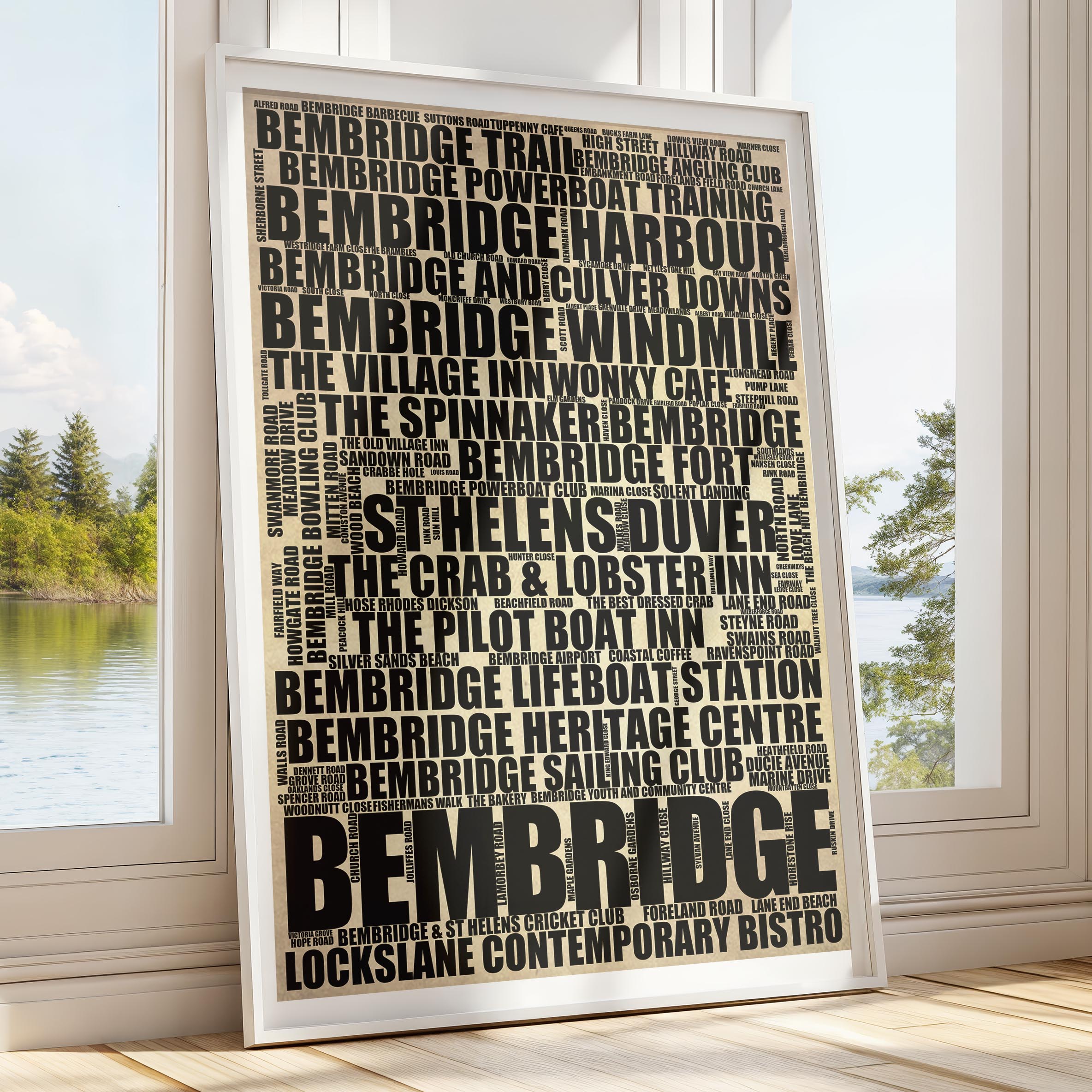 Bembridge - Premium Typographic Word Cloud Prints, Posters & Gifts