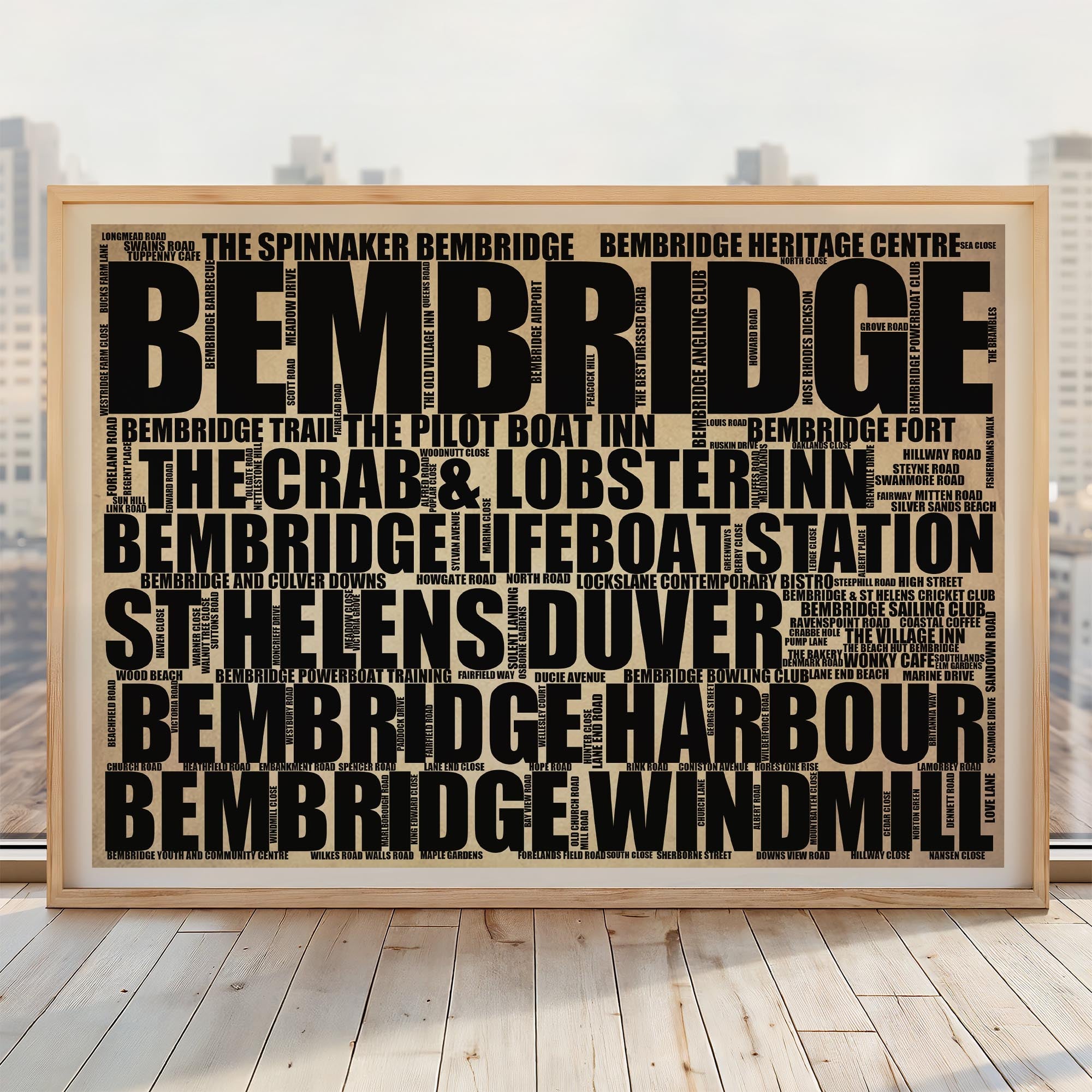 Bembridge - Premium Typographic Word Cloud Prints, Posters & Gifts