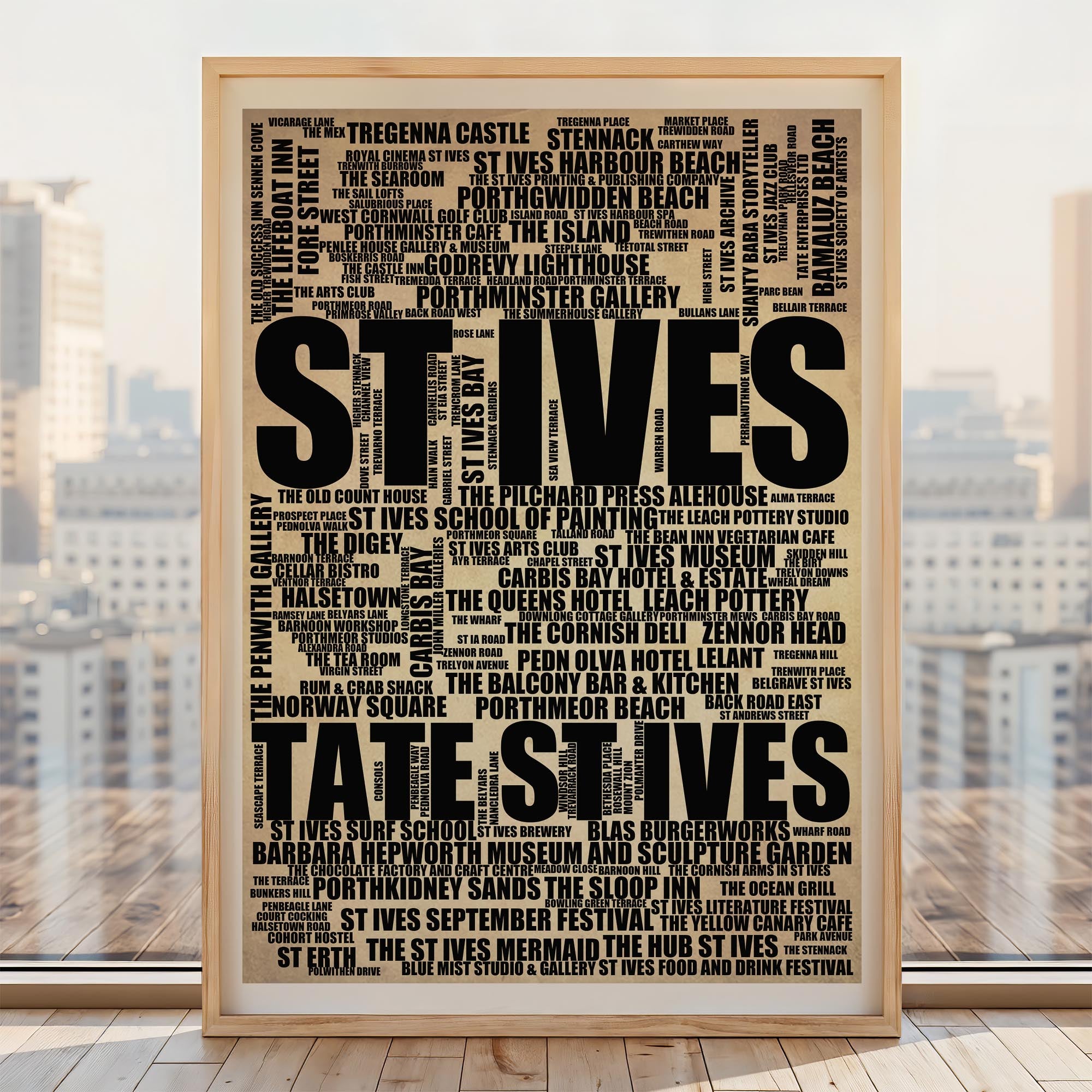 St Ives - Premium Typographic Word Cloud Prints, Posters & Gifts