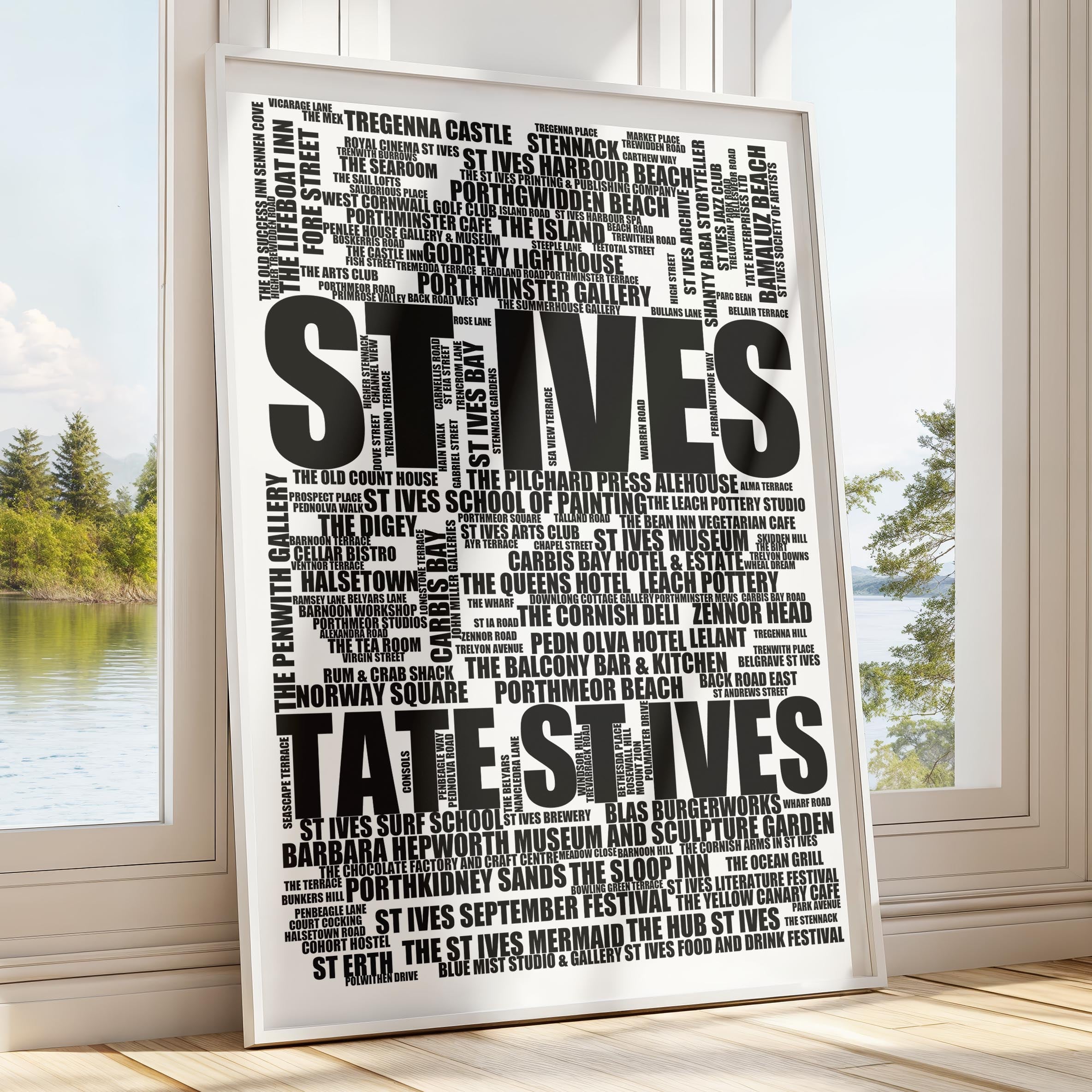 St Ives - Premium Typographic Word Cloud Prints, Posters & Gifts