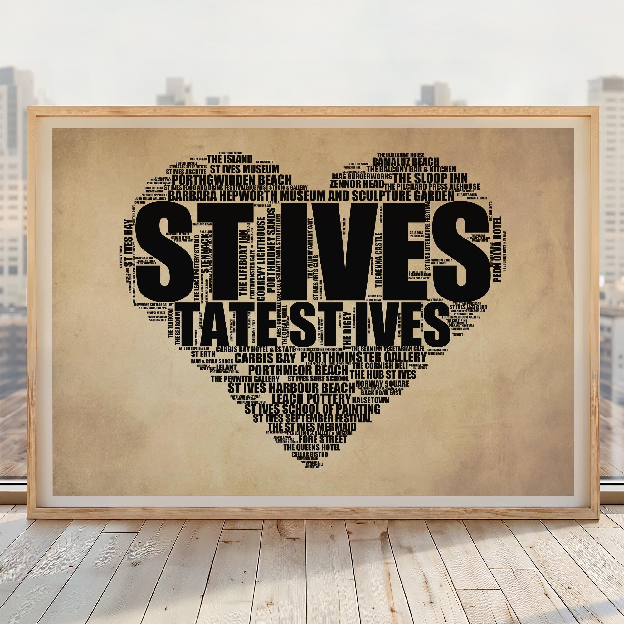 St Ives - Premium Typographic Word Cloud Prints, Posters & Gifts