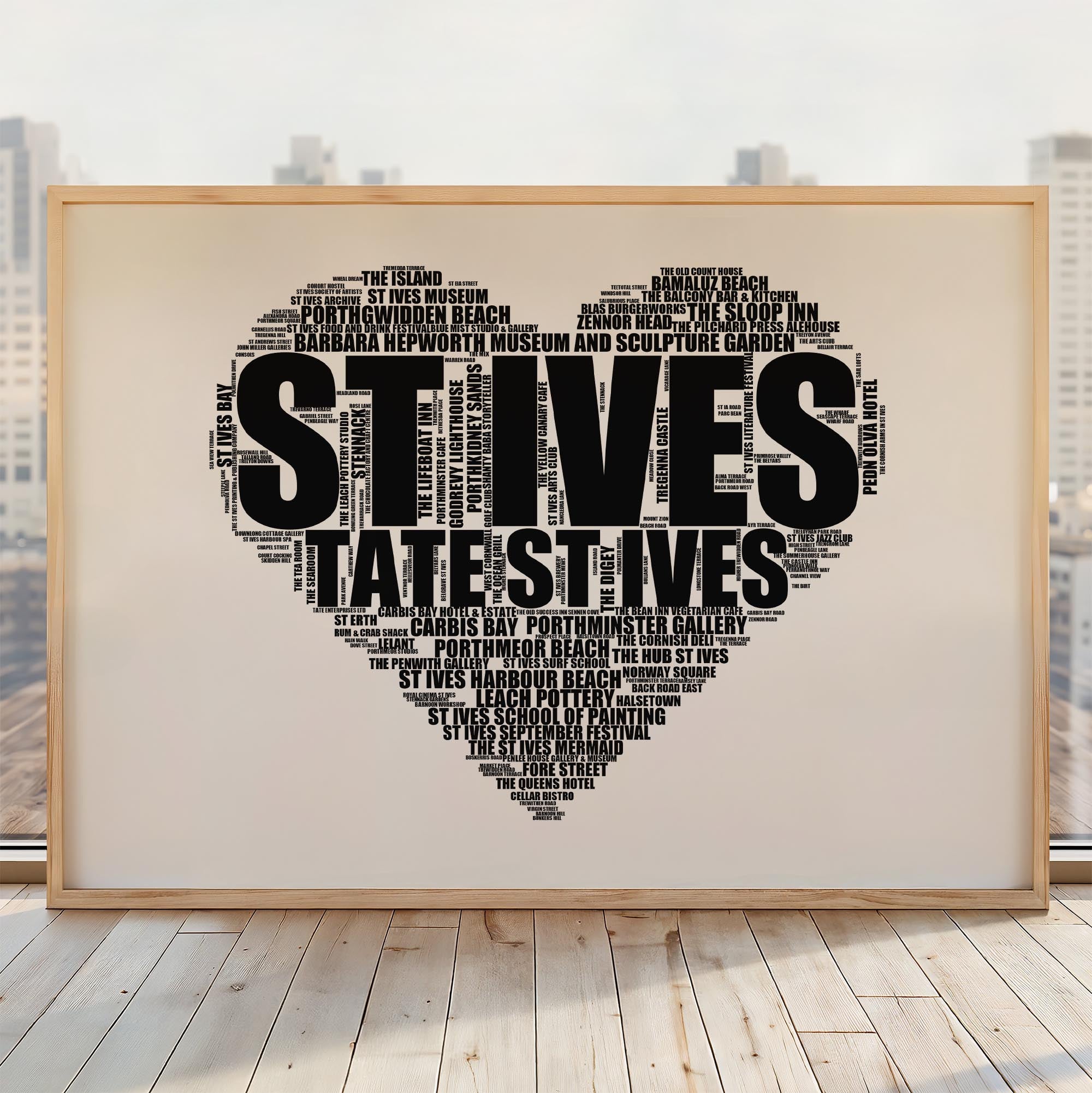 St Ives - Premium Typographic Word Cloud Prints, Posters & Gifts