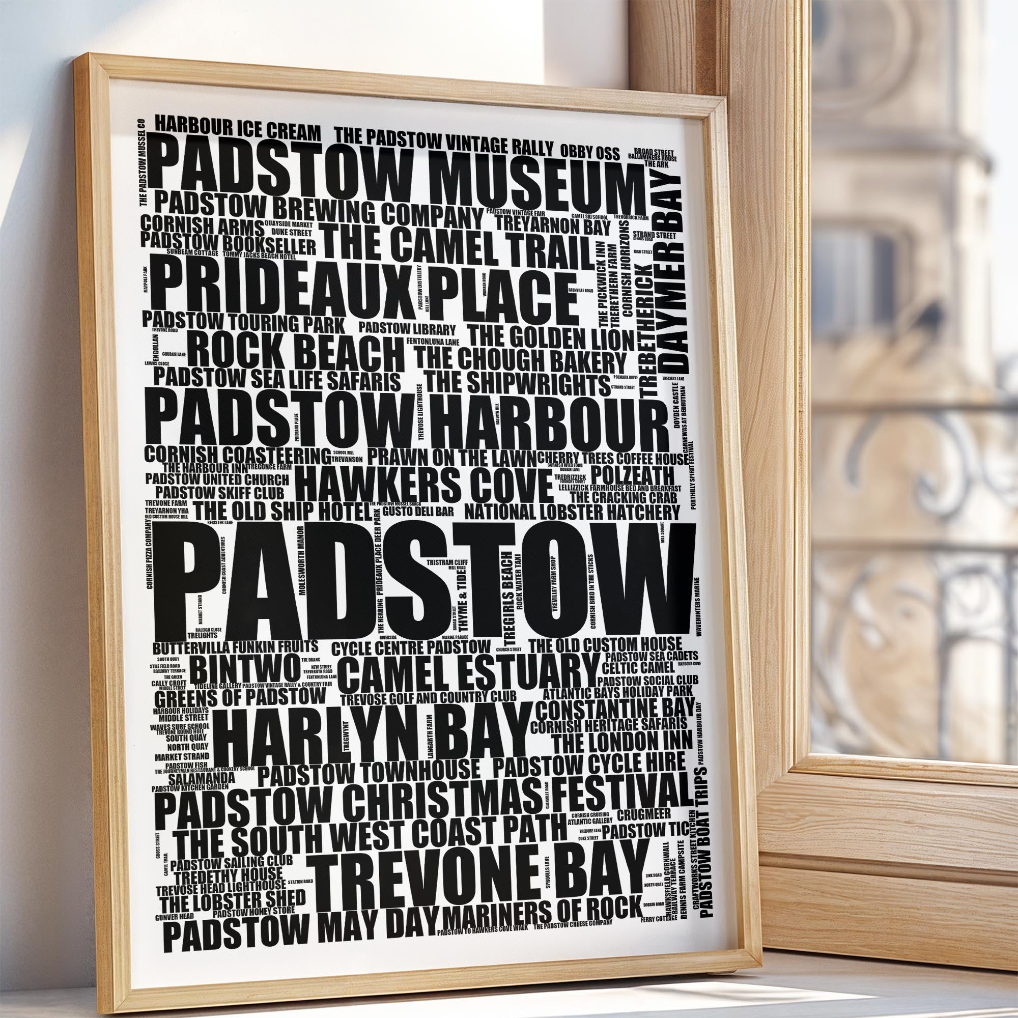 Padstow - Premium Typographic Word Cloud Prints, Posters & Gifts