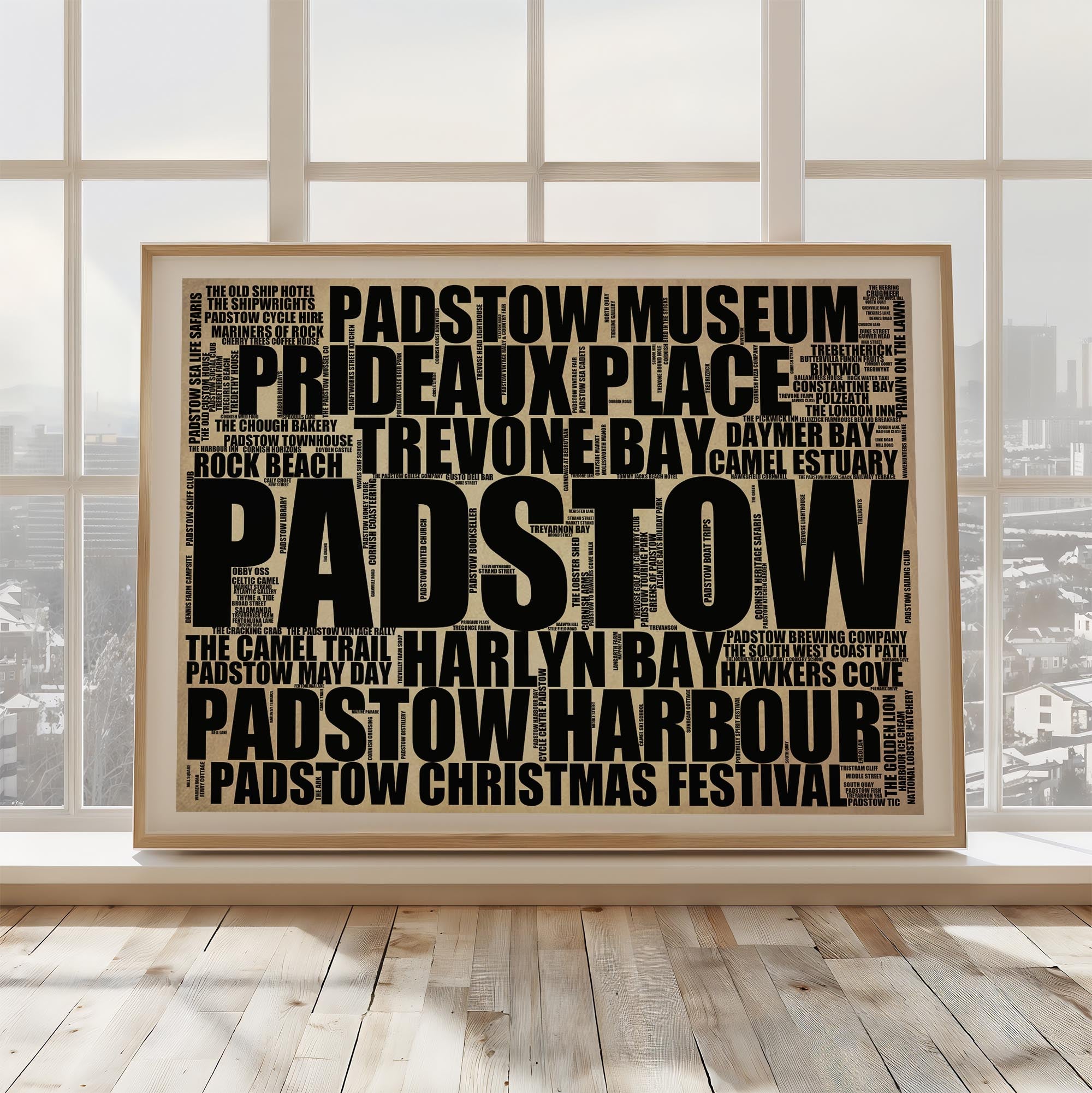 Padstow - Premium Typographic Word Cloud Prints, Posters & Gifts