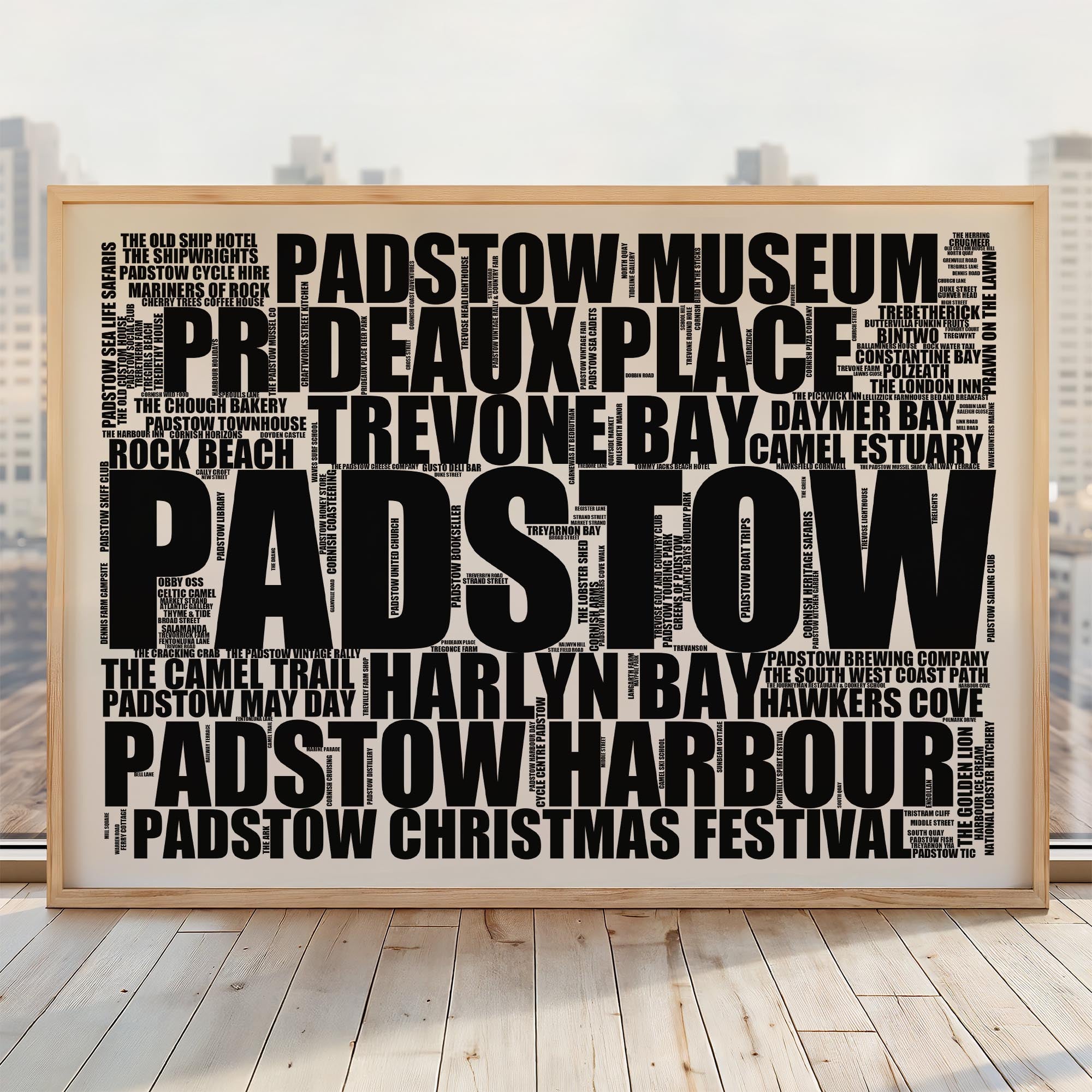 Padstow - Premium Typographic Word Cloud Prints, Posters & Gifts