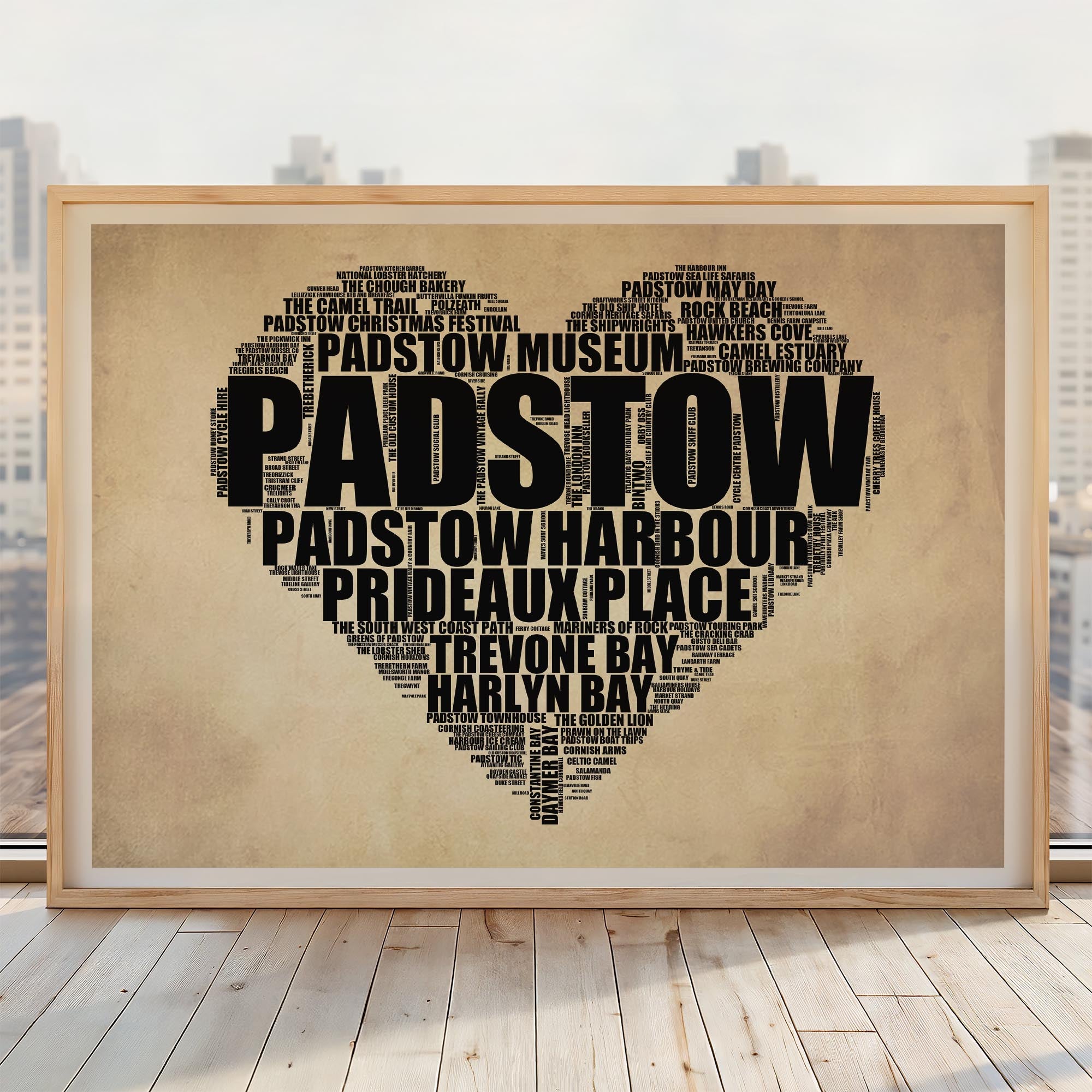 Padstow - Premium Typographic Word Cloud Prints, Posters & Gifts