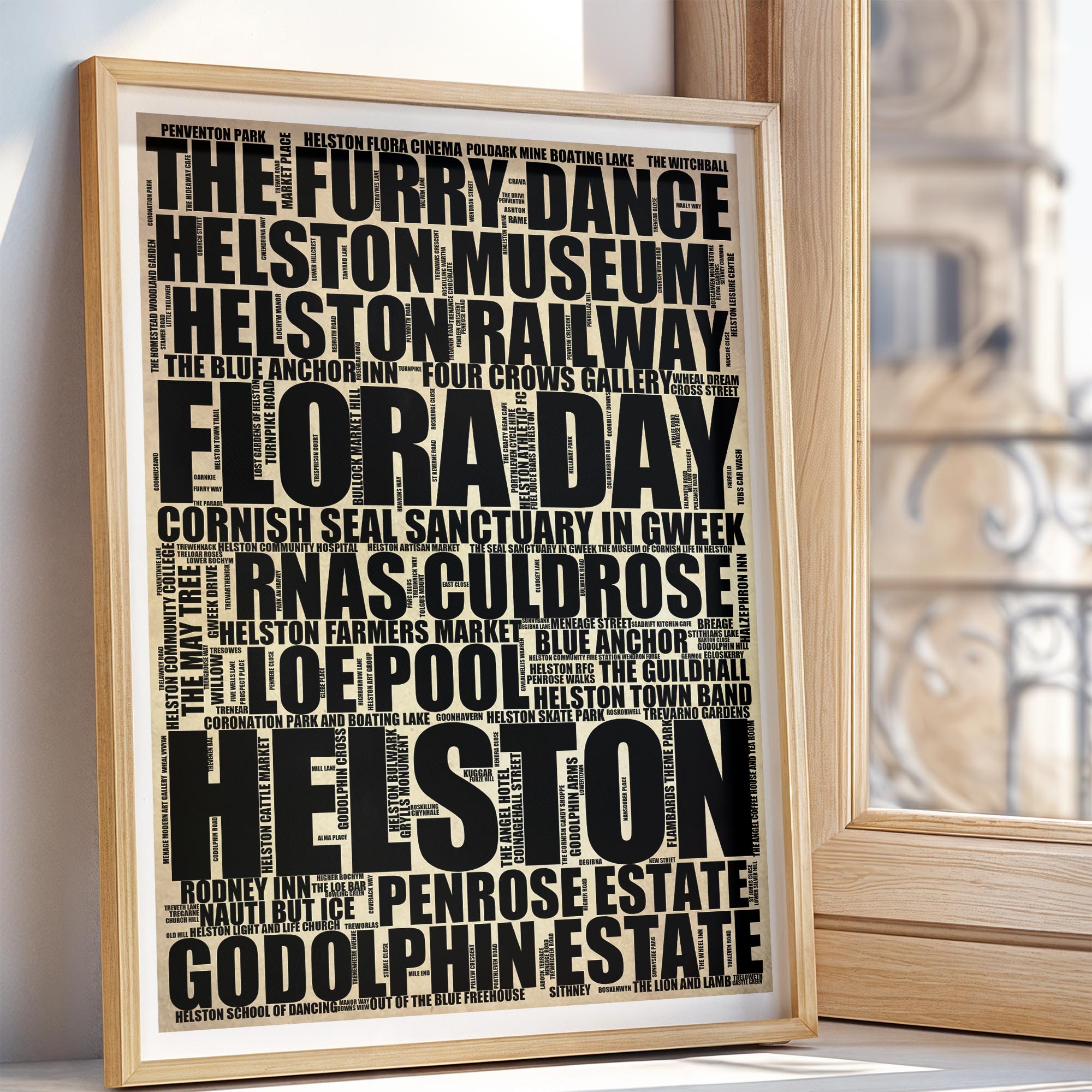 Helston - Premium Typographic Word Cloud Prints, Posters & Gifts