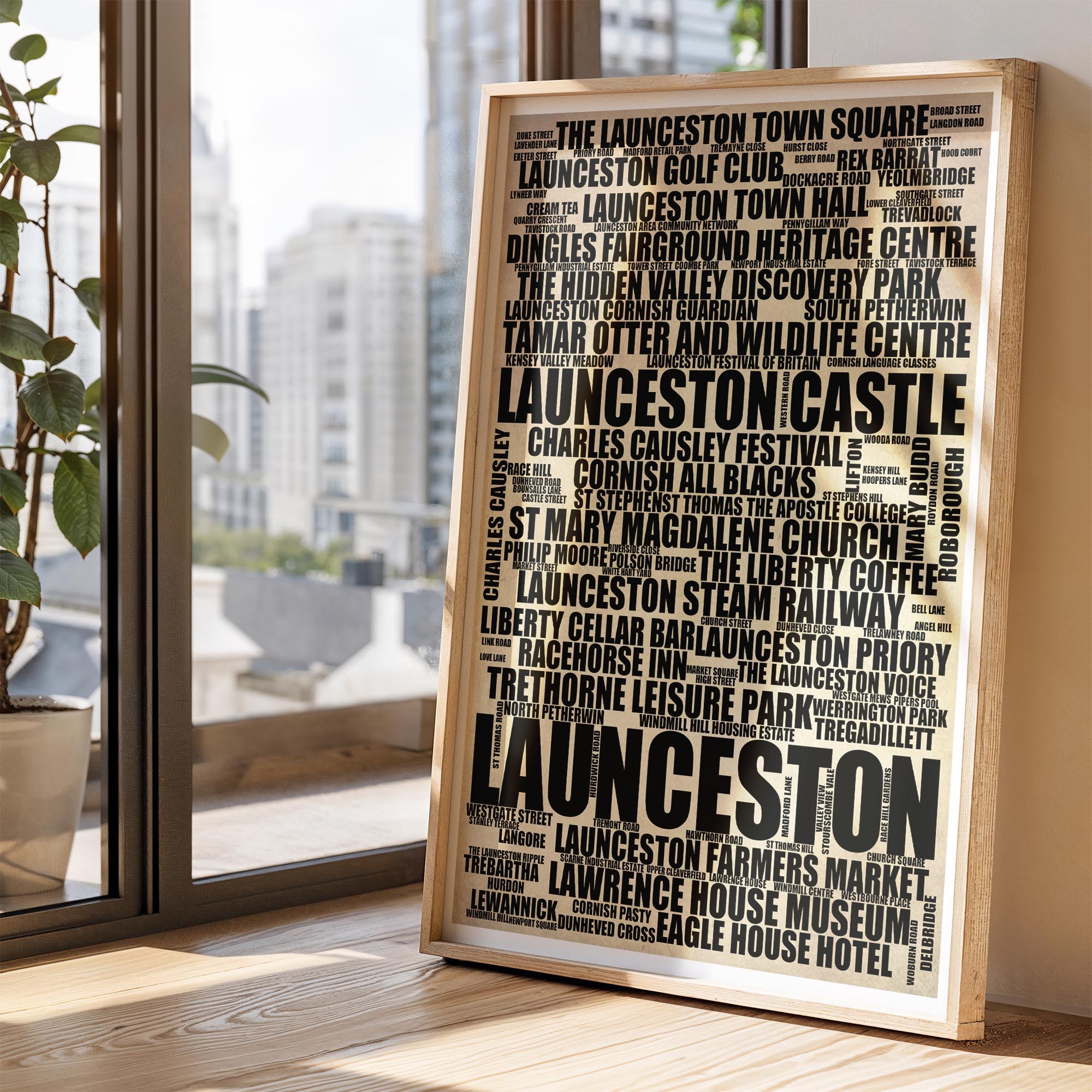 Launceston - Premium Typographic Word Cloud Prints, Posters & Gifts