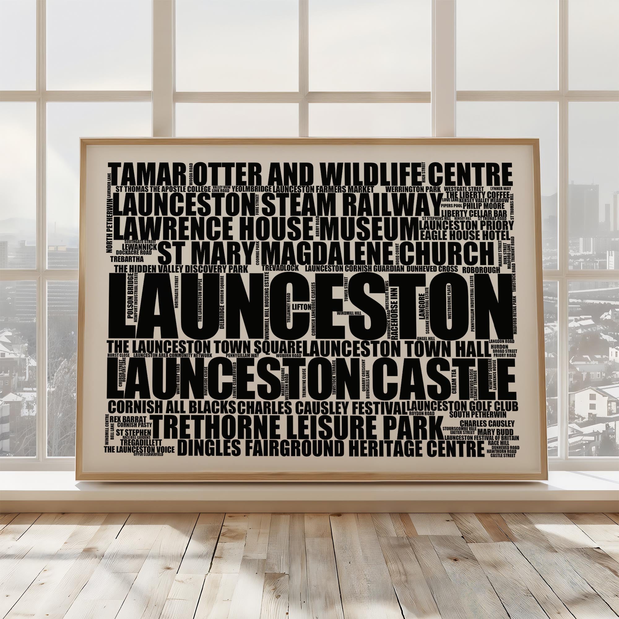 Launceston - Premium Typographic Word Cloud Prints, Posters & Gifts