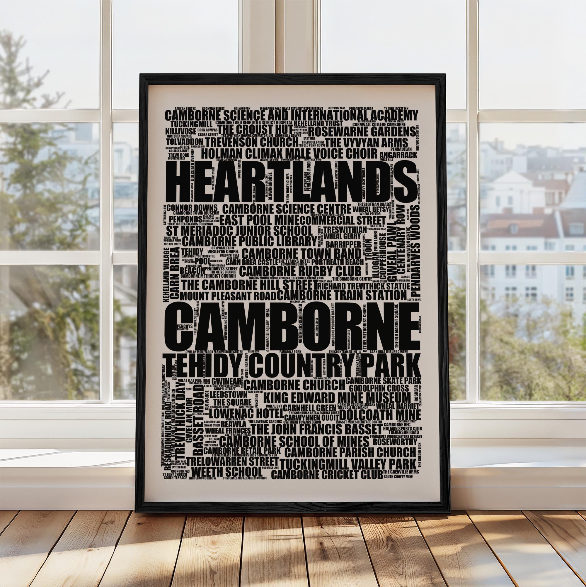 Camborne - Premium Typographic Word Cloud Prints, Posters & Gifts