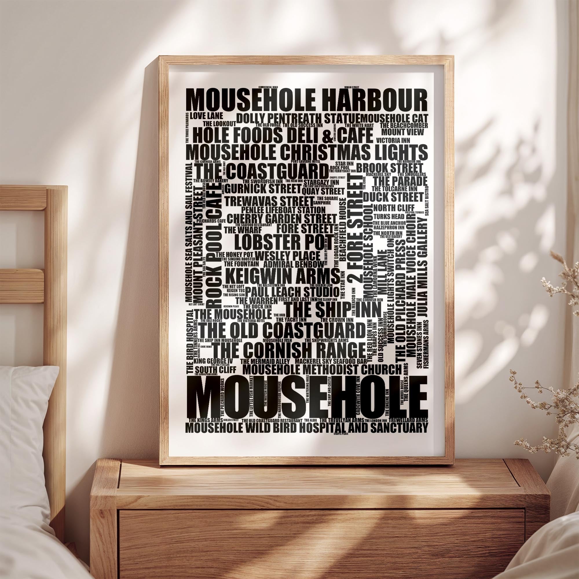 Mousehole - Premium Typographic Word Cloud Prints, Posters & Gifts