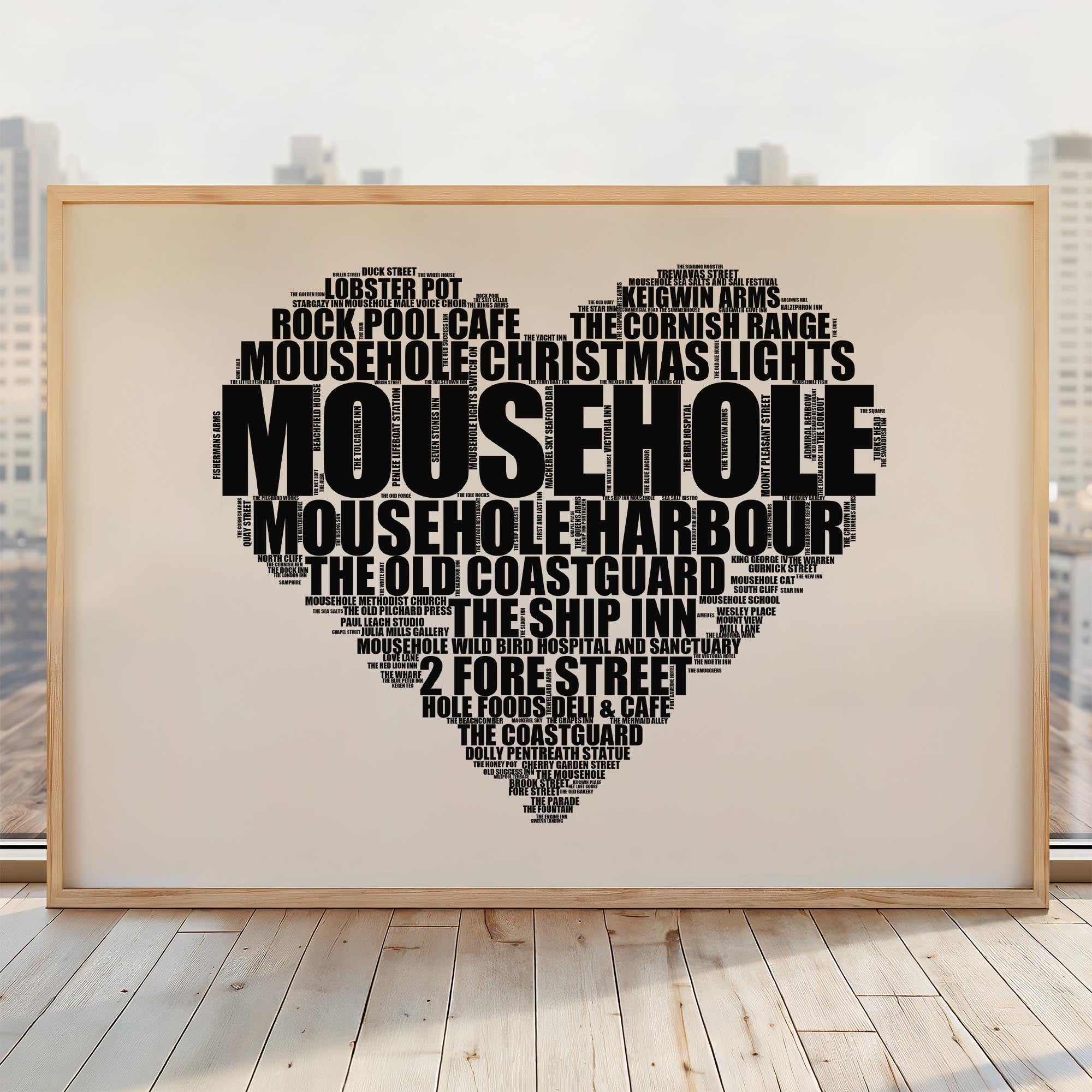 Mousehole - Premium Typographic Word Cloud Prints, Posters & Gifts