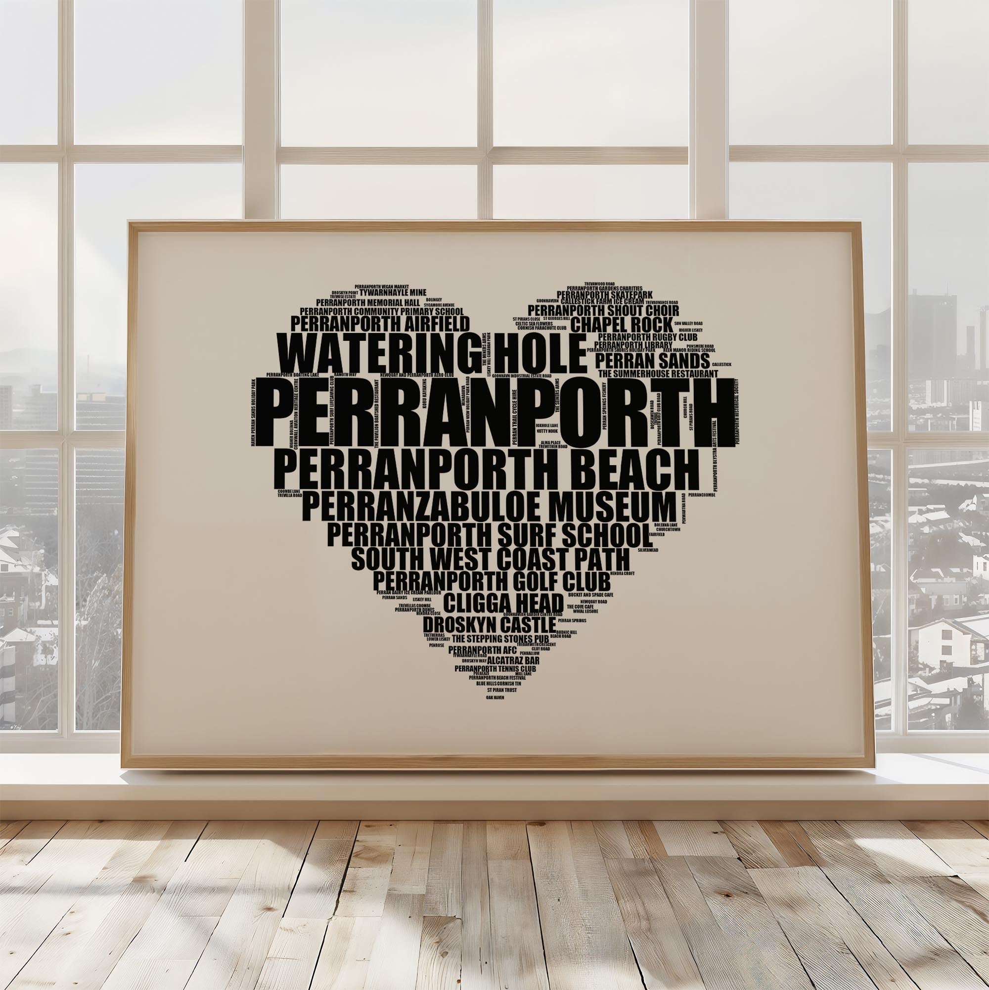 Perranporth - Premium Typographic Word Cloud Prints, Posters & Gifts
