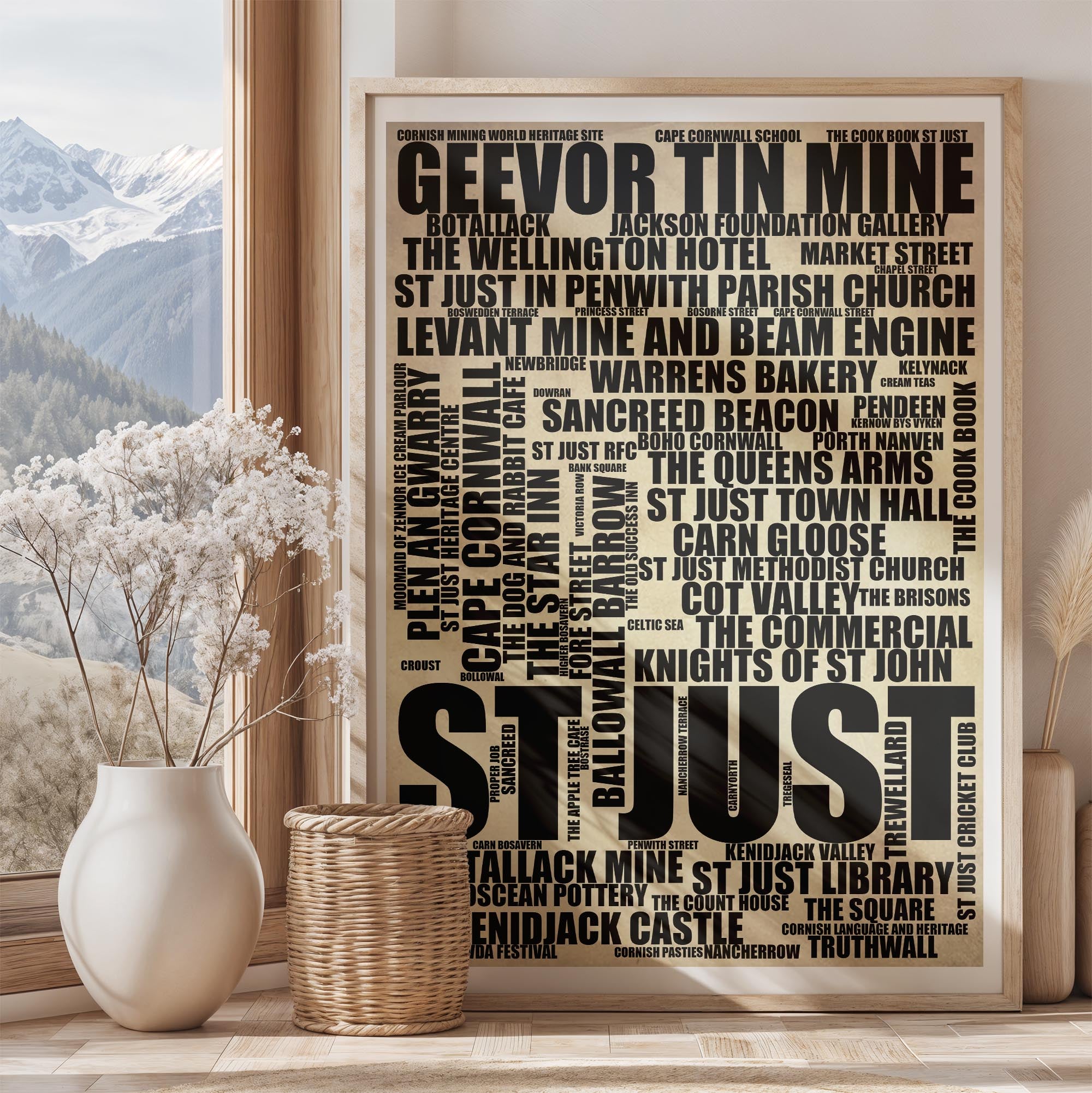 St Just - Premium Typographic Word Cloud Prints, Posters & Gifts