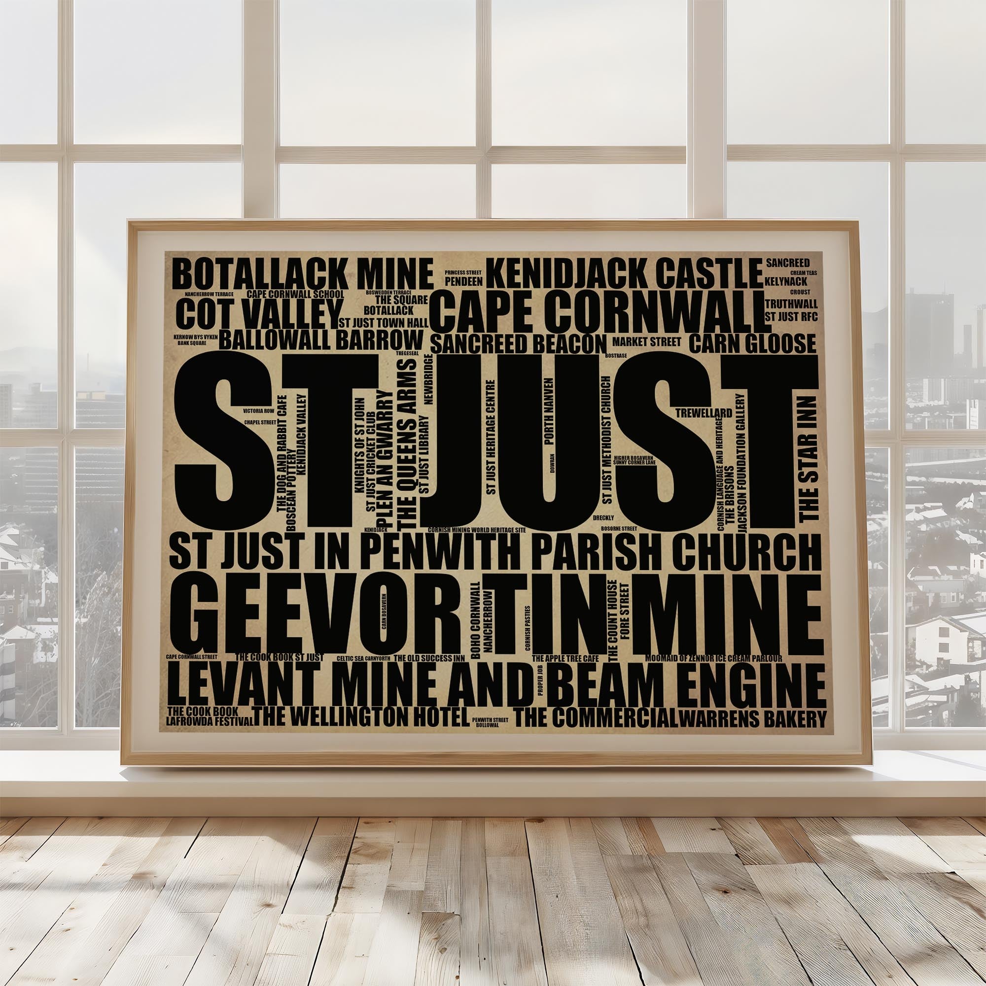 St Just - Premium Typographic Word Cloud Prints, Posters & Gifts
