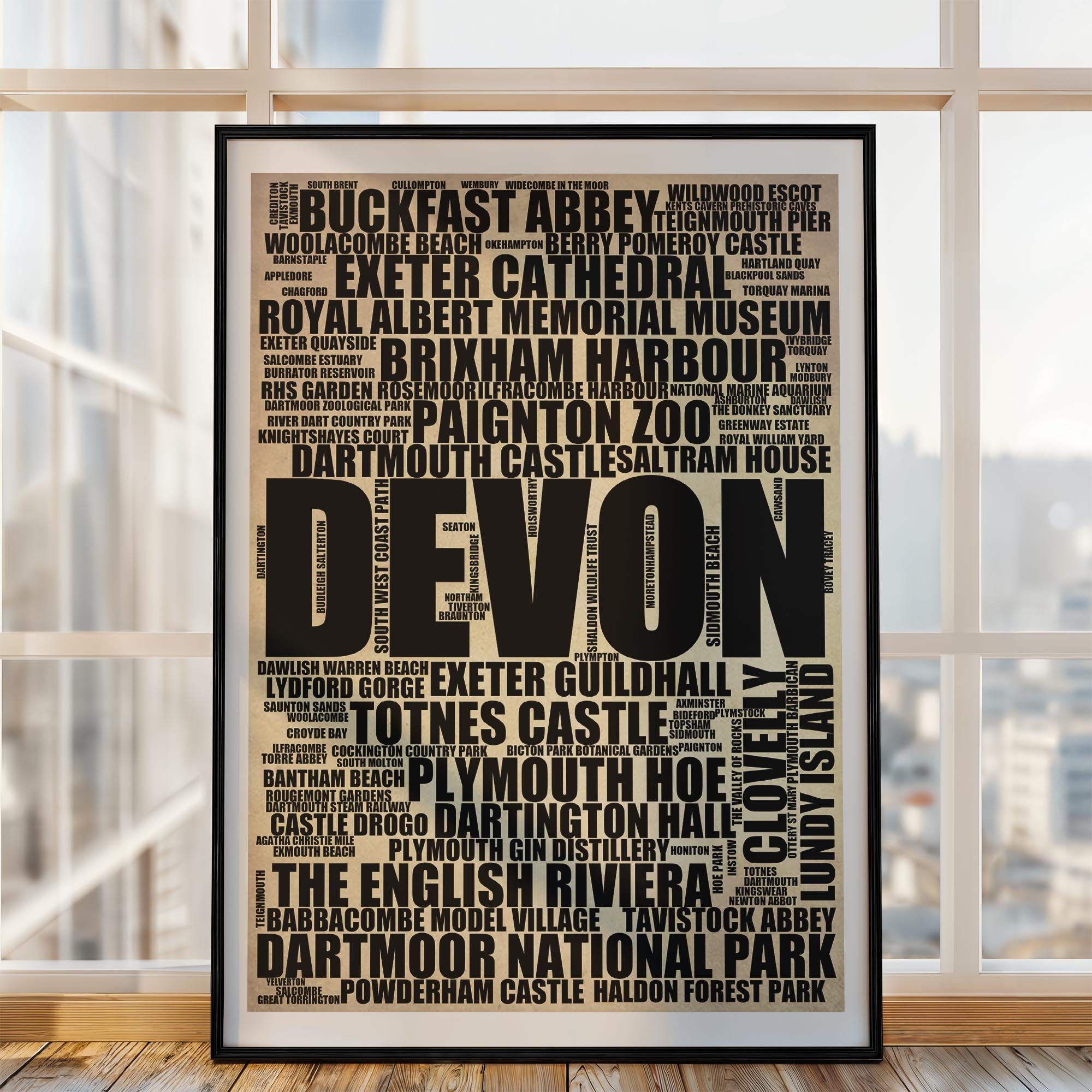 Devon - Premium Typographic Word Cloud Prints, Posters & Gifts