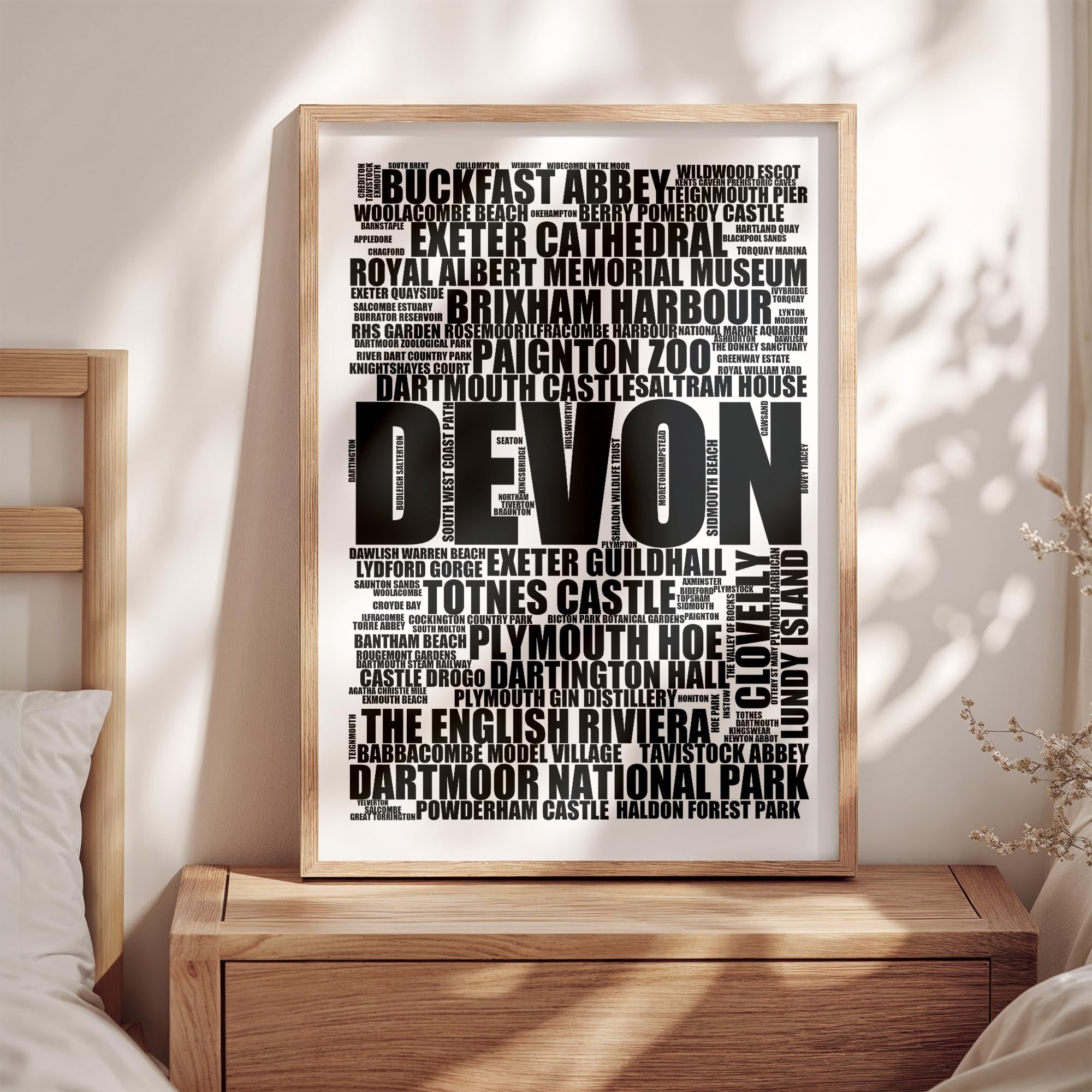 Devon - Premium Typographic Word Cloud Prints, Posters & Gifts