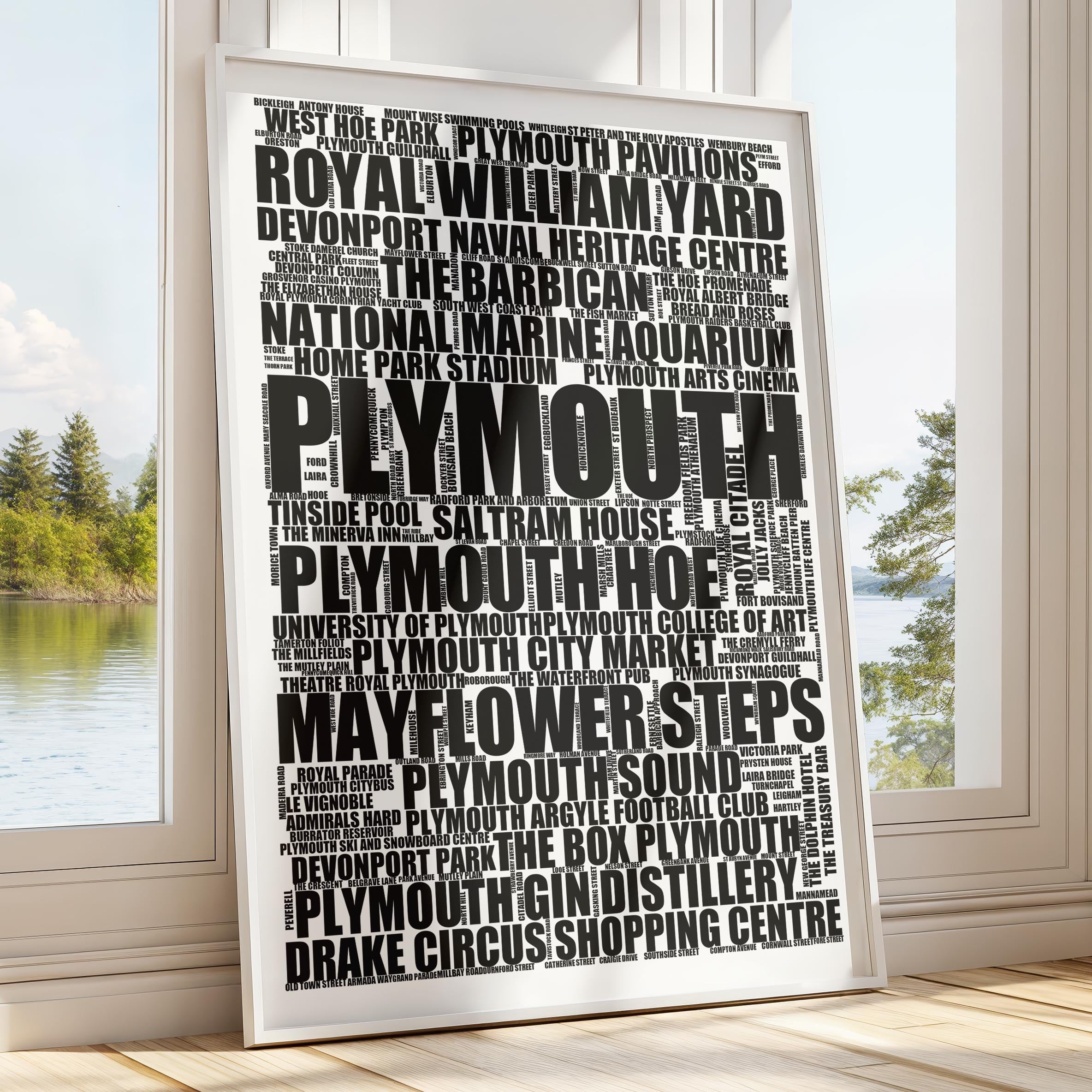 Plymouth - Premium Typographic Word Cloud Prints, Posters & Gifts