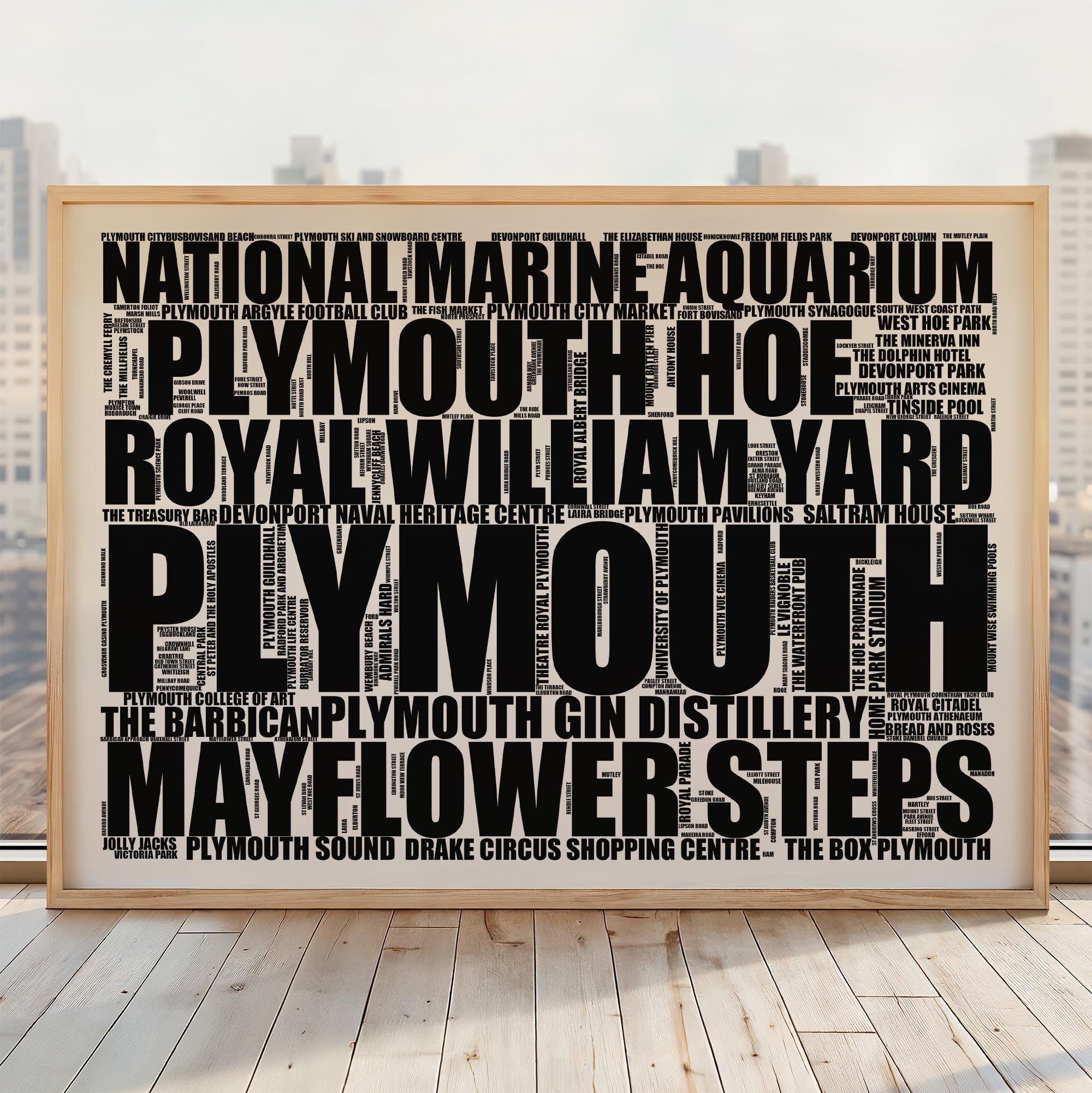 Plymouth - Premium Typographic Word Cloud Prints, Posters & Gifts